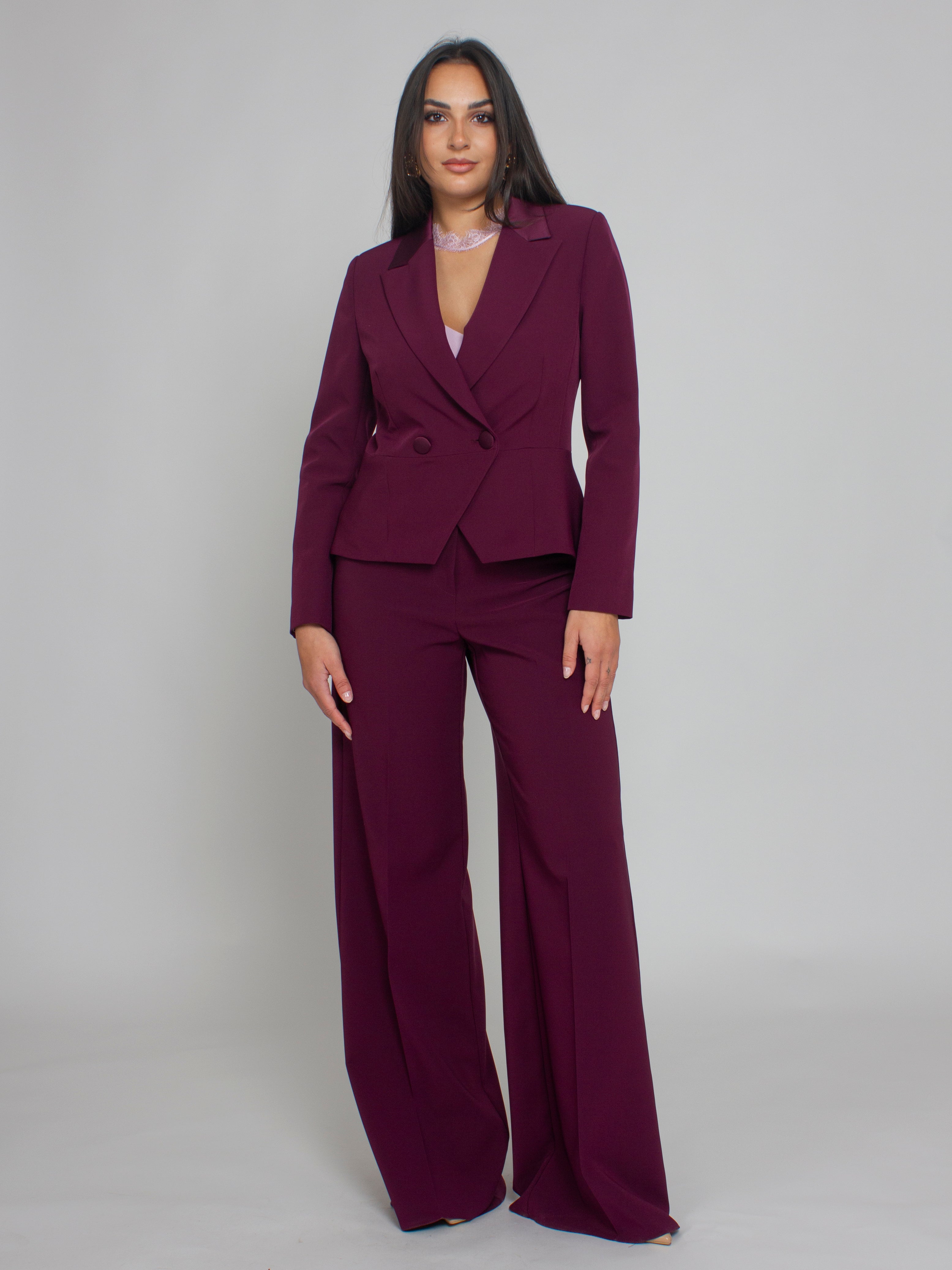 Pantalone in Tessuto Tecnico con Dettagli in Raso Rinascimento