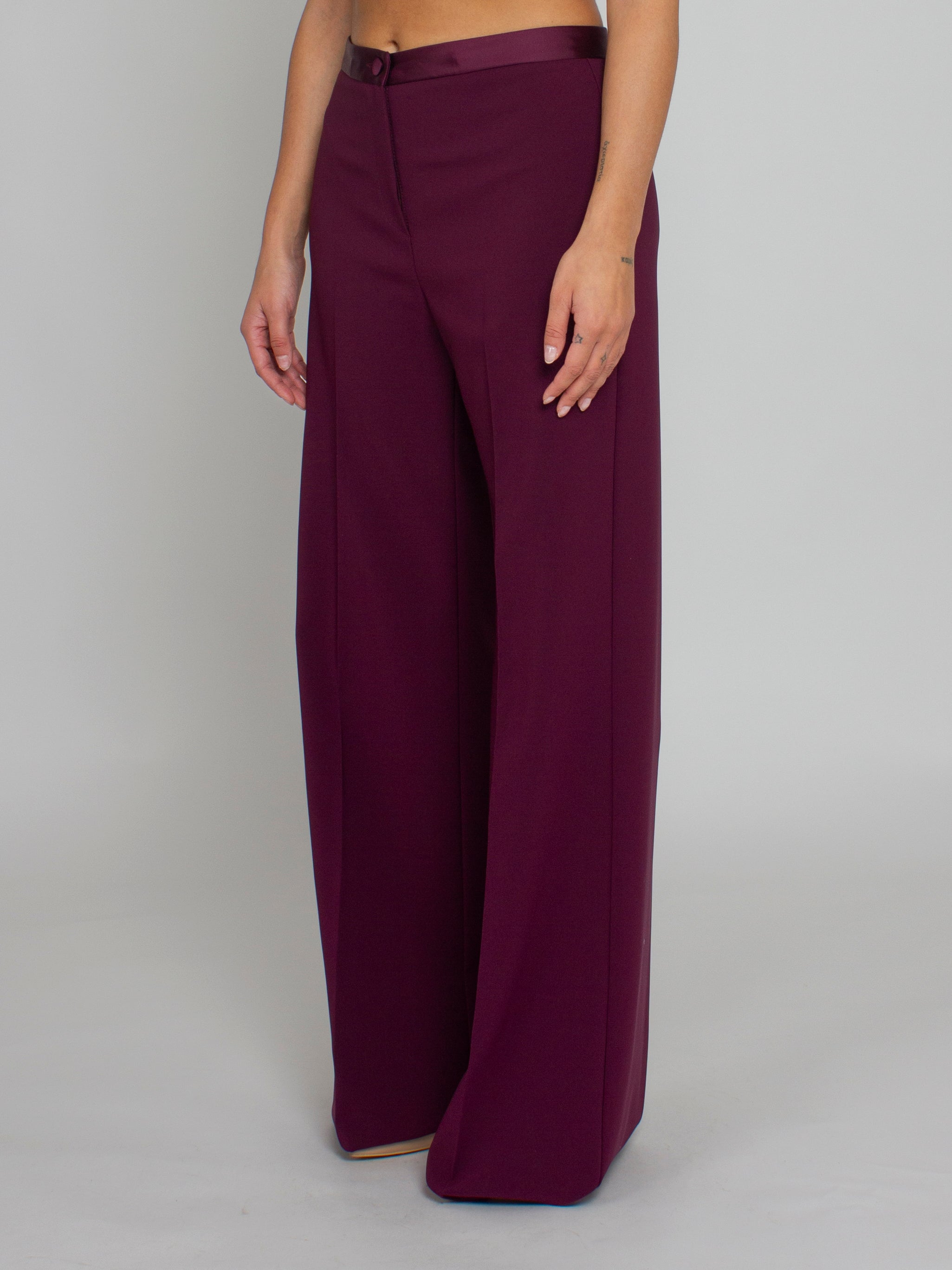 Pantalone in Tessuto Tecnico con Dettagli in Raso Rinascimento