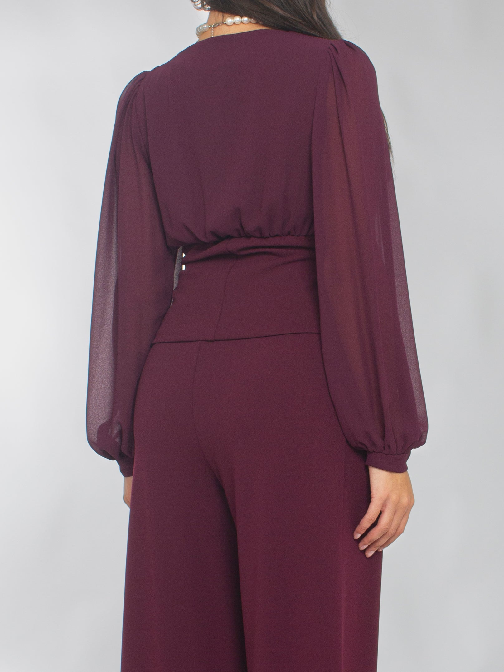 Blusa in Georgette con Bottoni Ricoperti Rinascimento