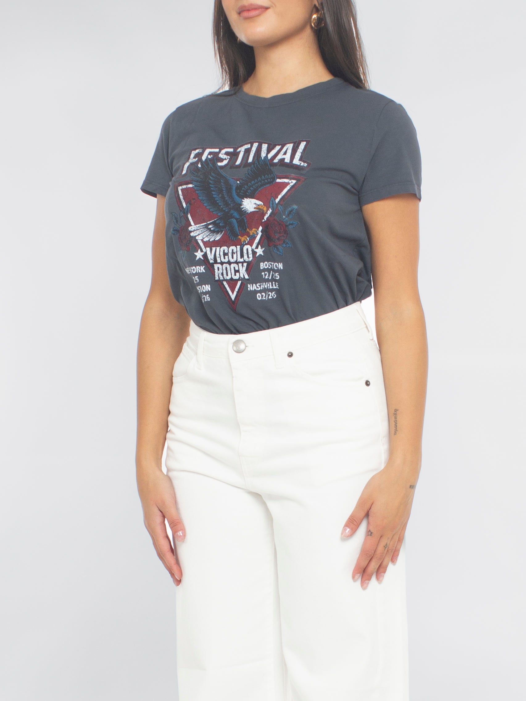 T-shirt con Stampa Vicolo