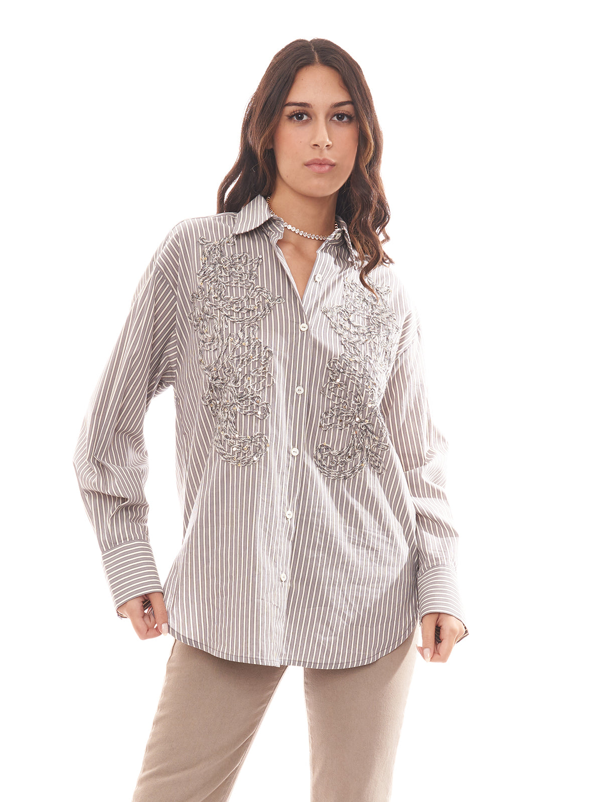 Camicia con ricamo Ermanno Firenze