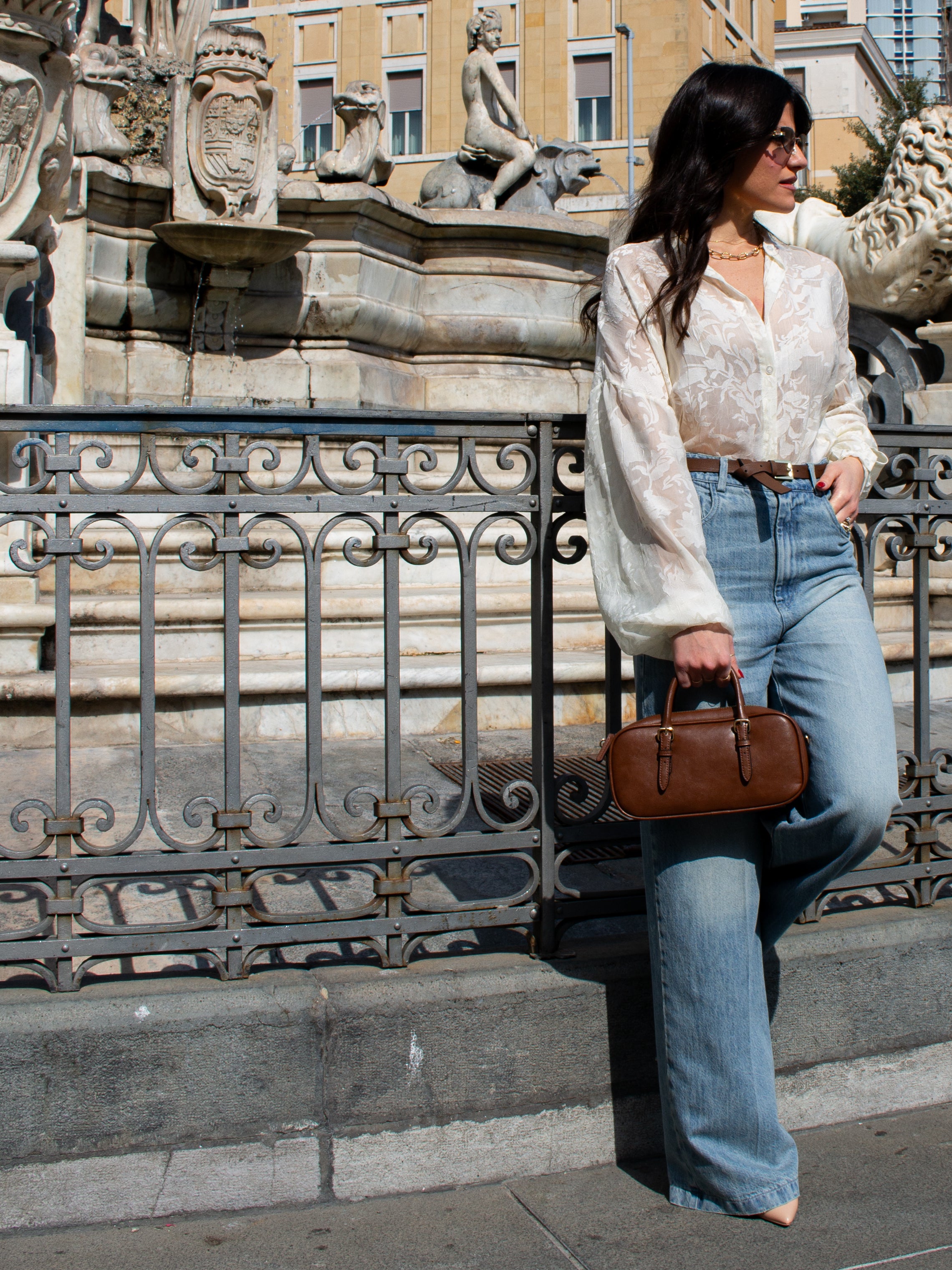 Jeans a Palazzo con Cintura Vicolo