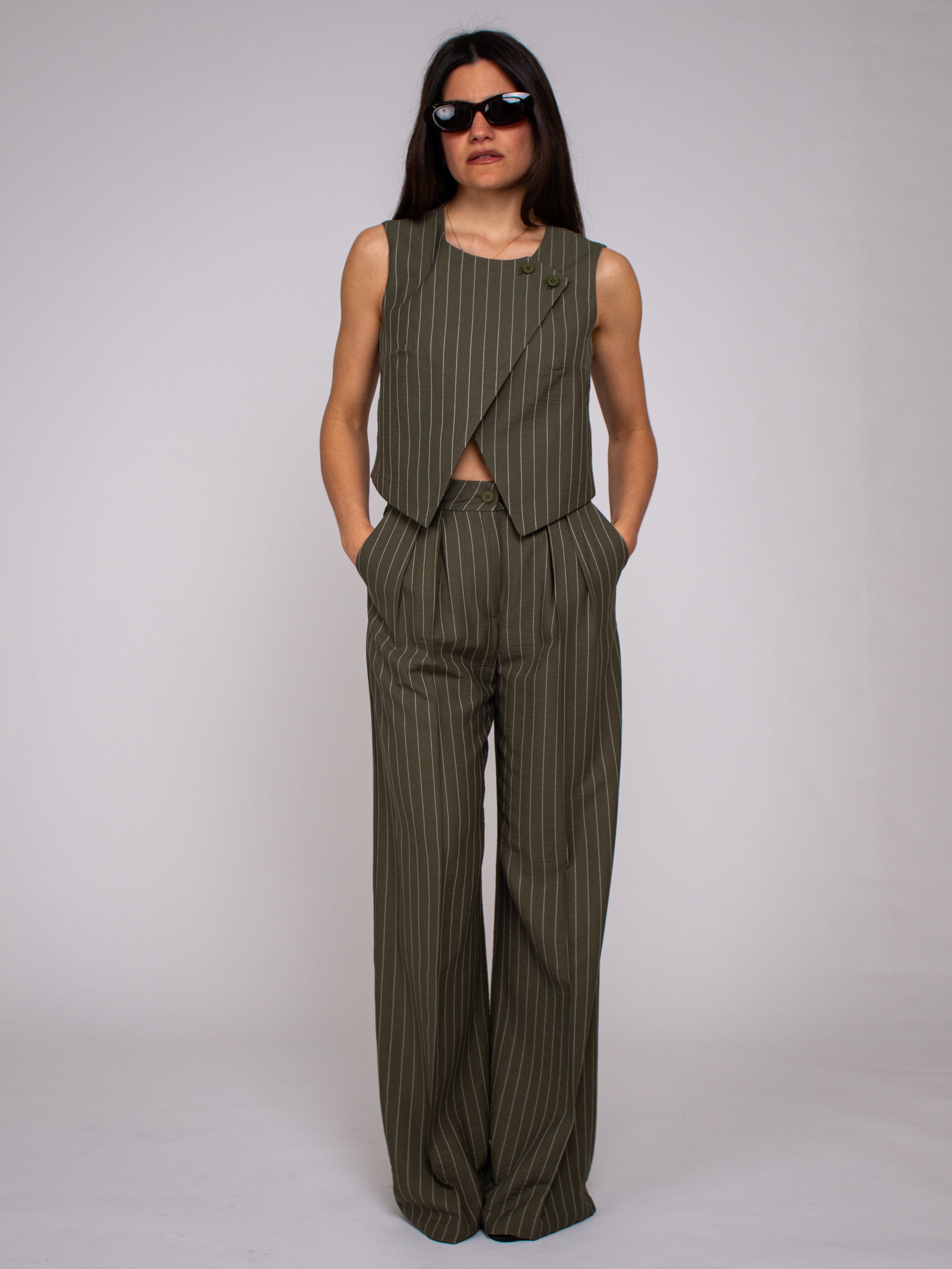 Pantalone gessato Two way
