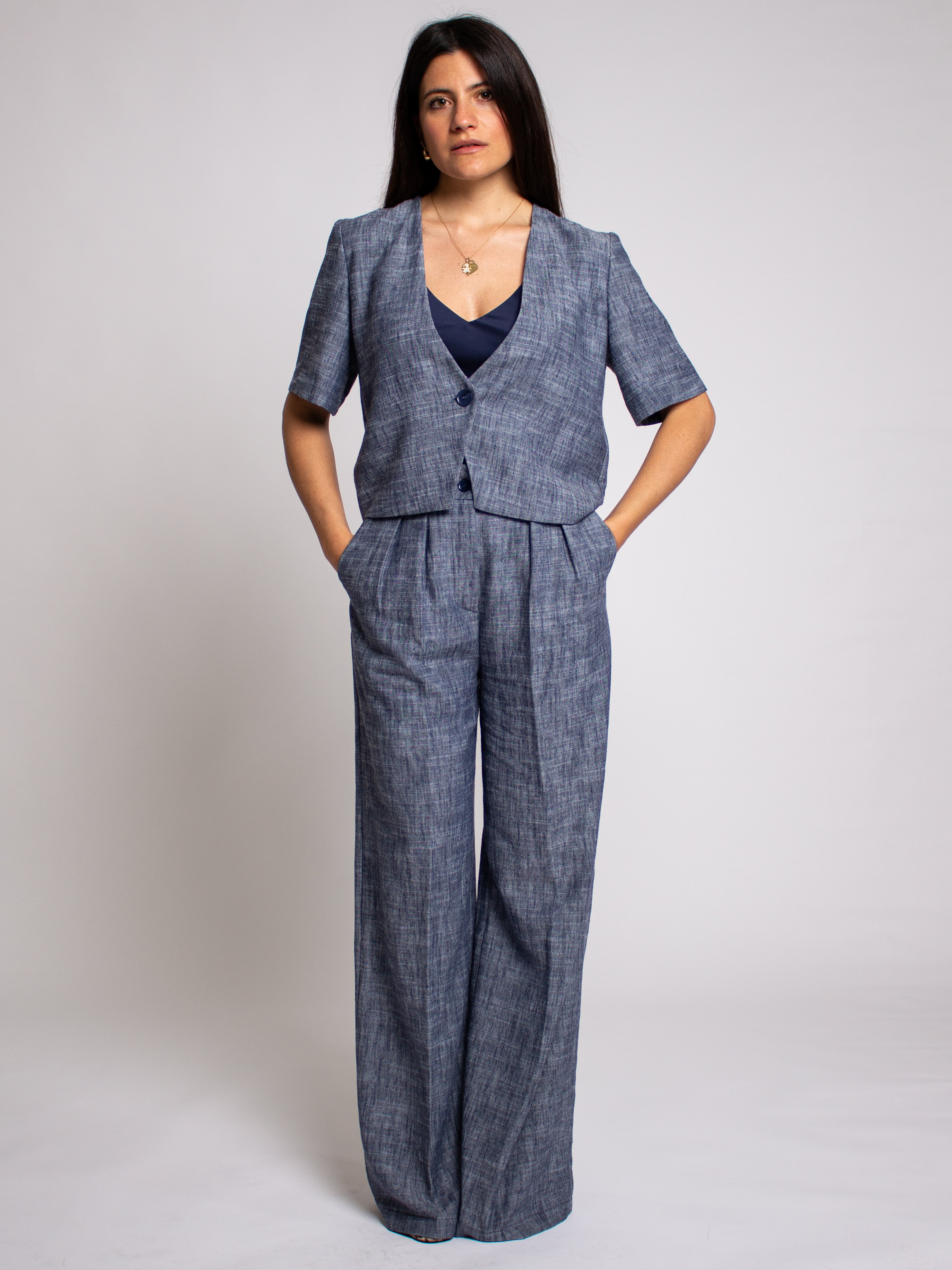 Pantalone palazzo con pences Two Way