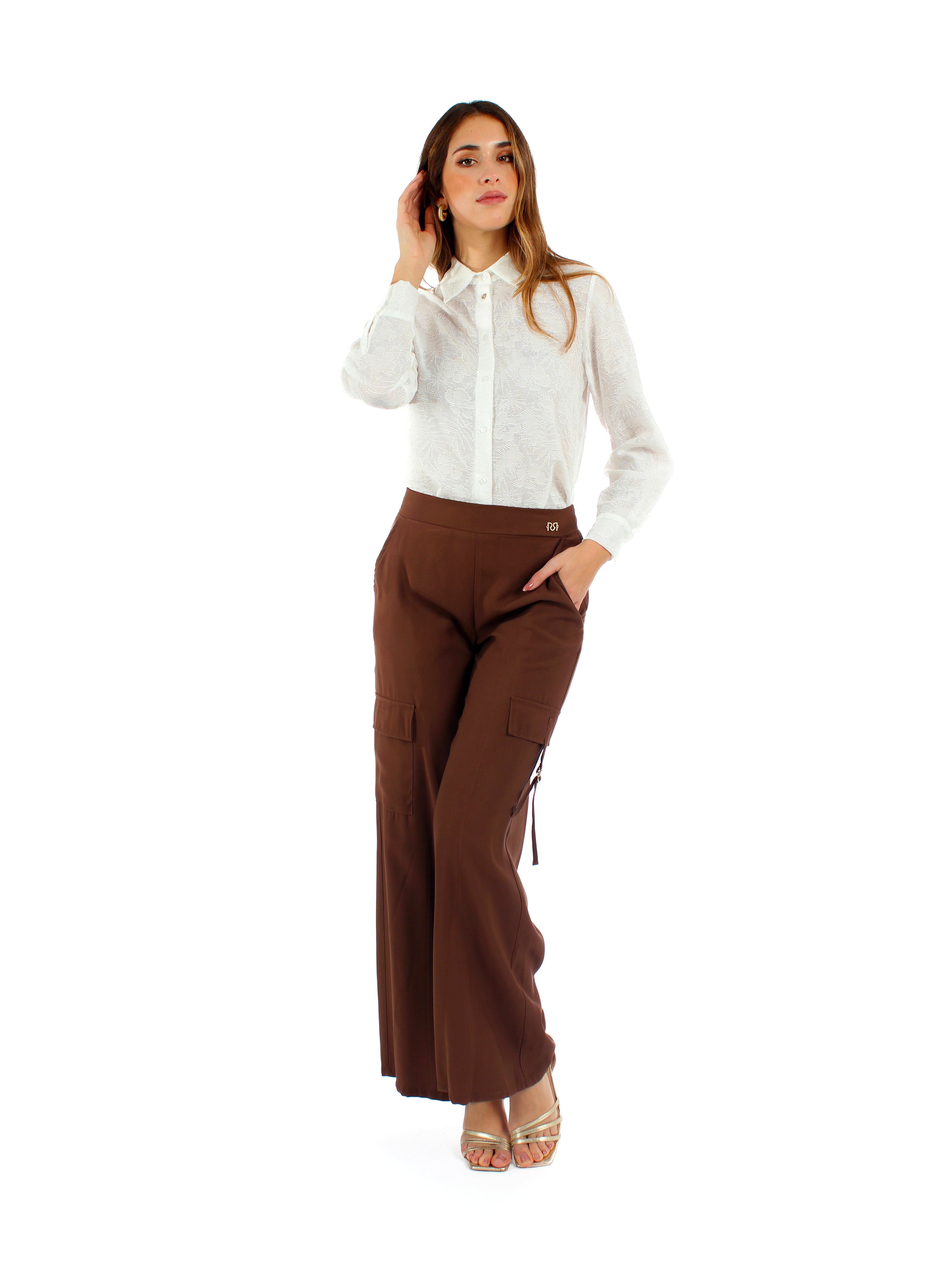 Pantalone gamba larga con tasche Rinascimento