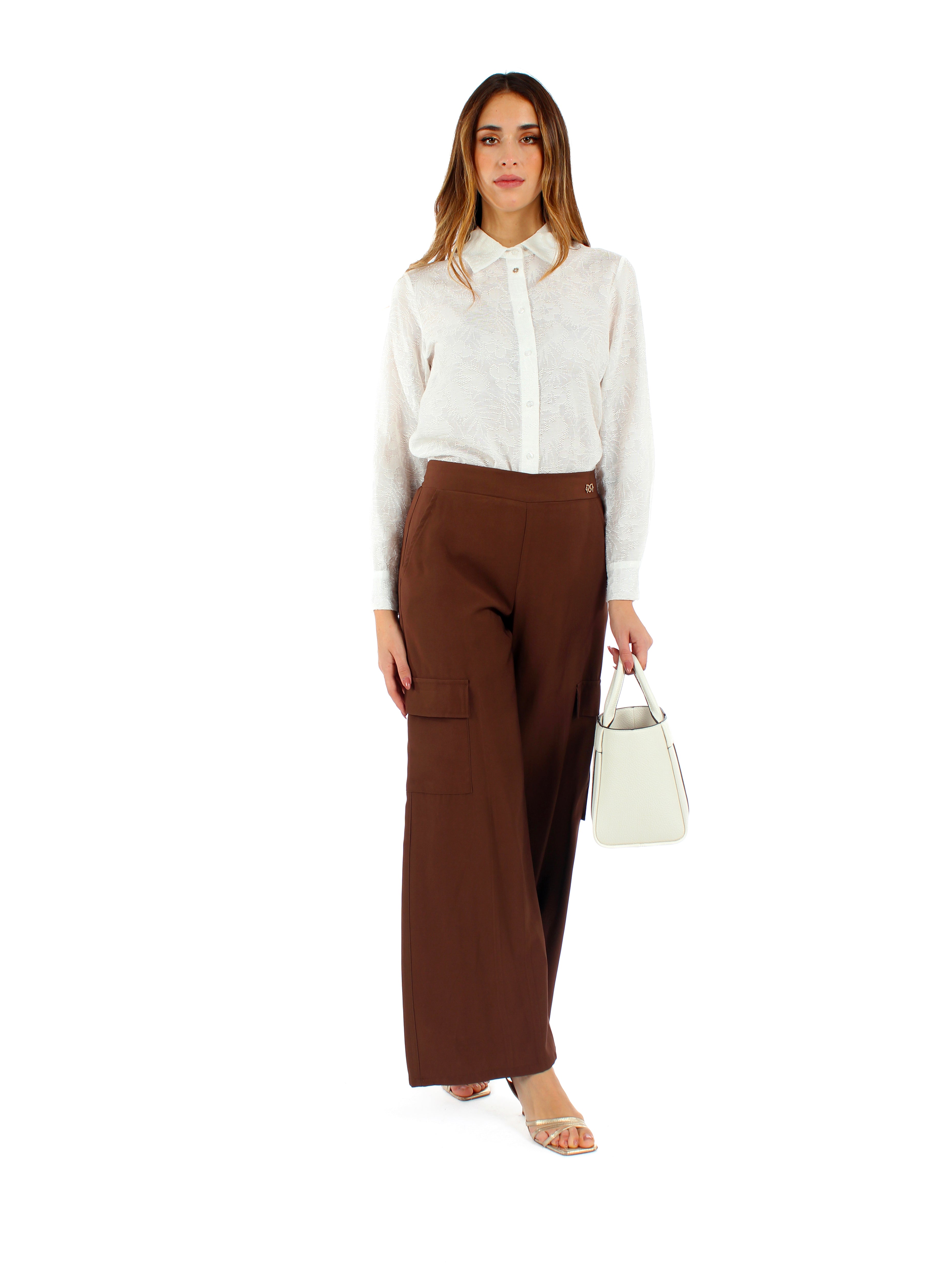 Pantalone gamba larga con tasche Rinascimento