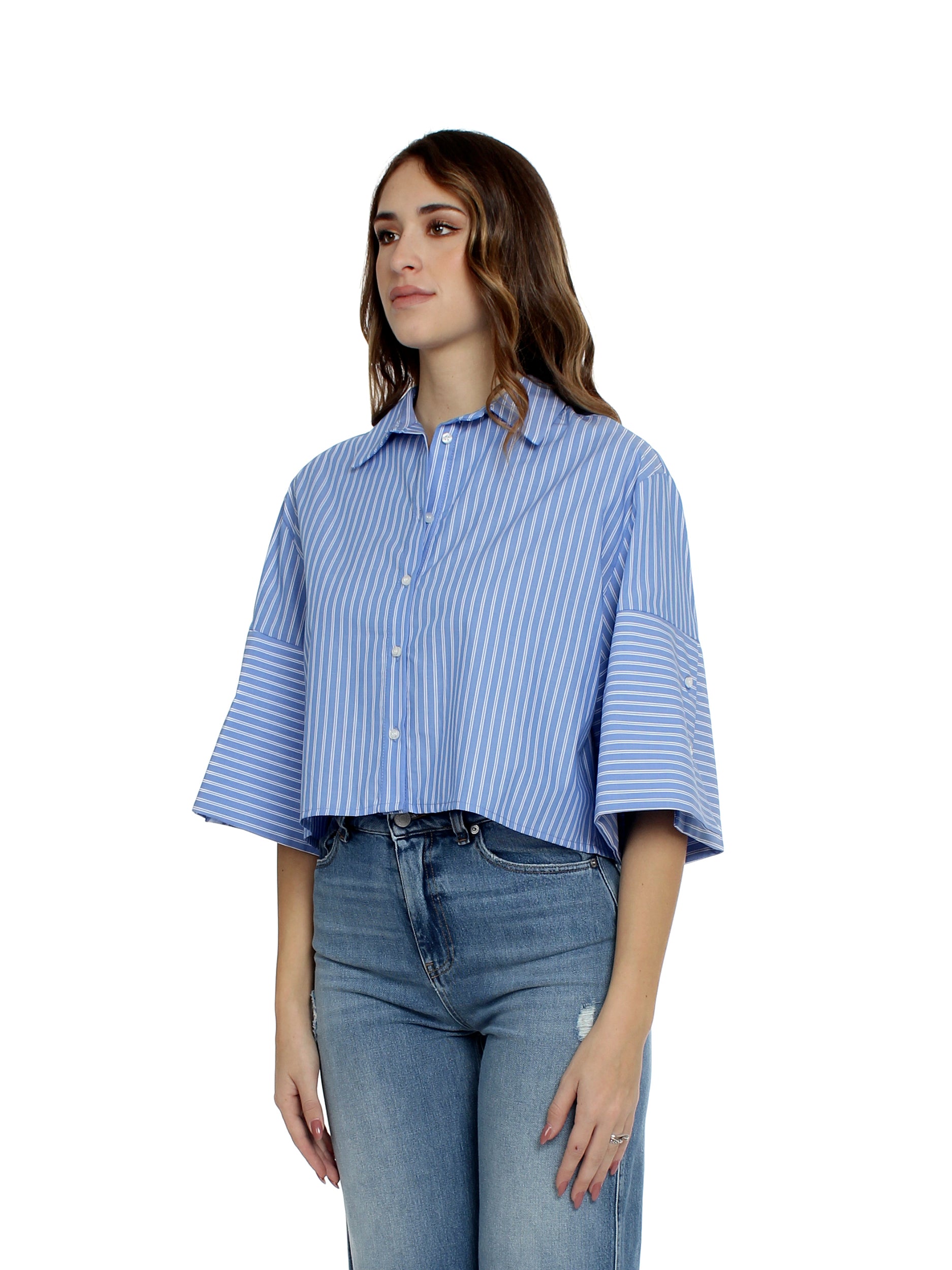 Camicia crop a righe Vicolo