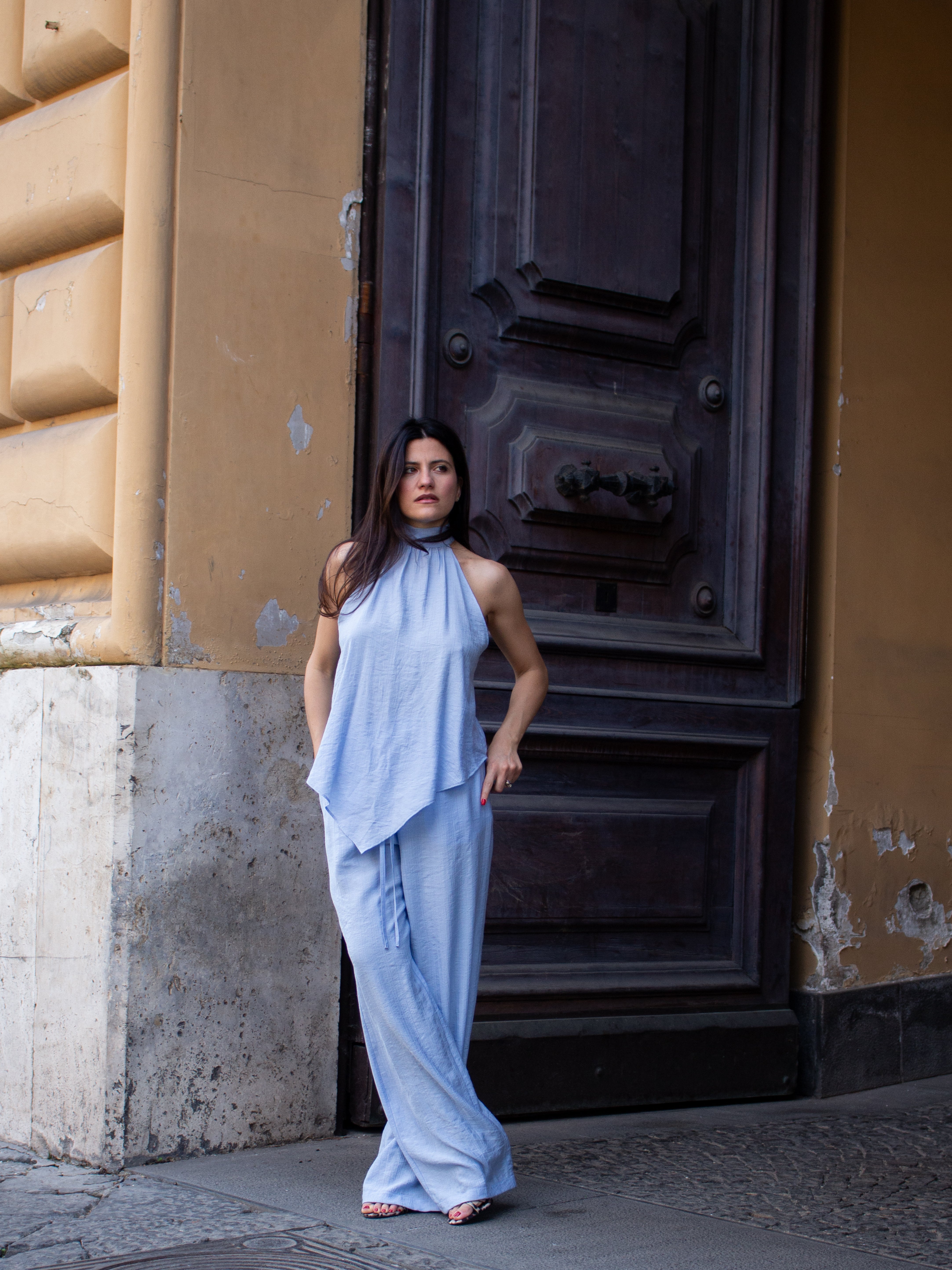 Pantalone palazzo con elastico Two Way