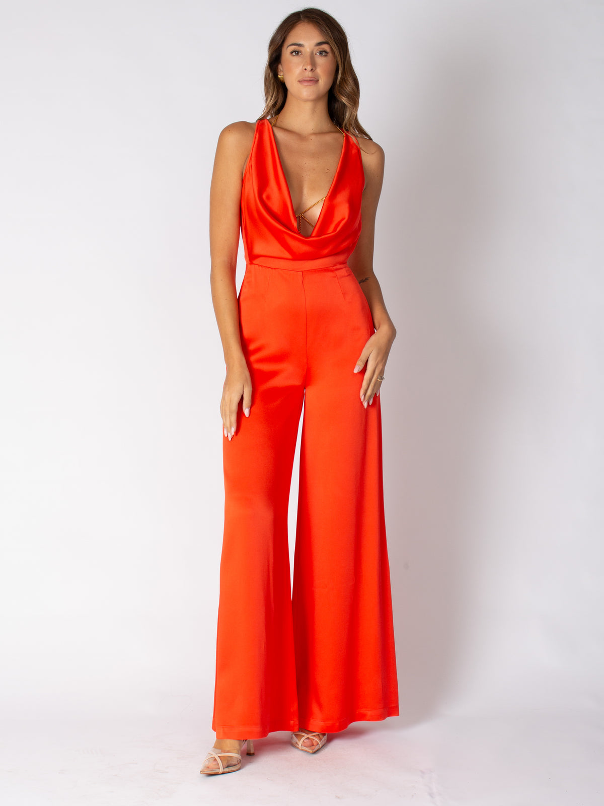 Tuta in crêpe fluido con accessorio reggiseno Elisabetta Franchi