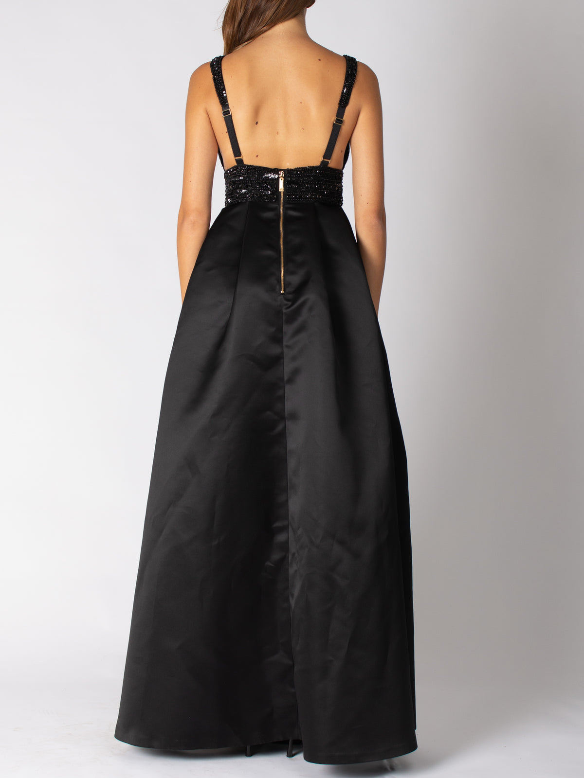 Abito red carpet in duchesse con paillettes Elisabetta Franchi