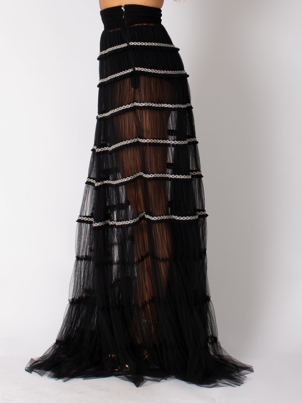 Elisabetta Franchi flounced long skirt
