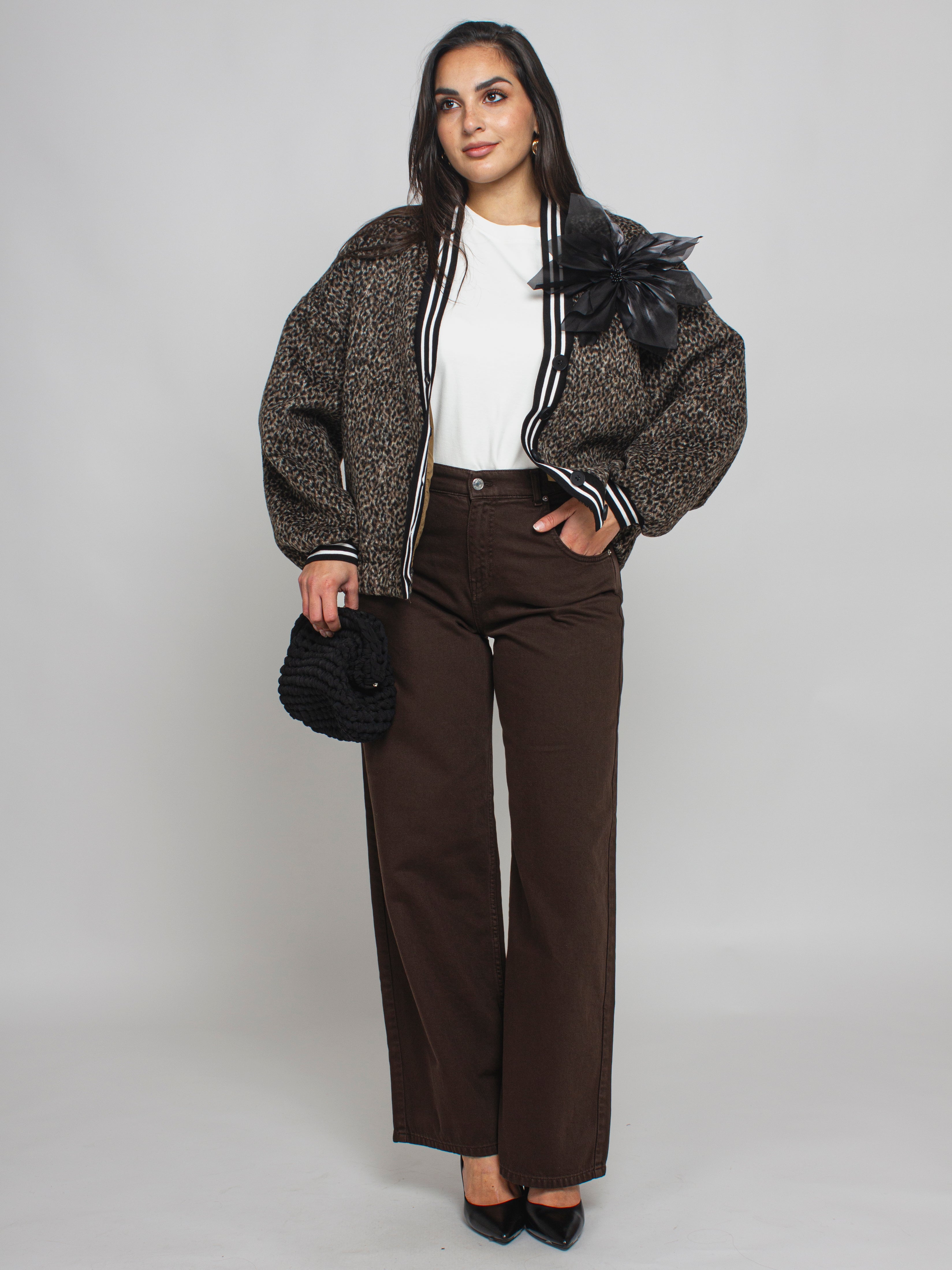 Bomber maculato con fiore You Decide