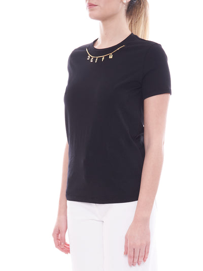 Jersey T-shirt with Elisabetta Franchi charms accessory 