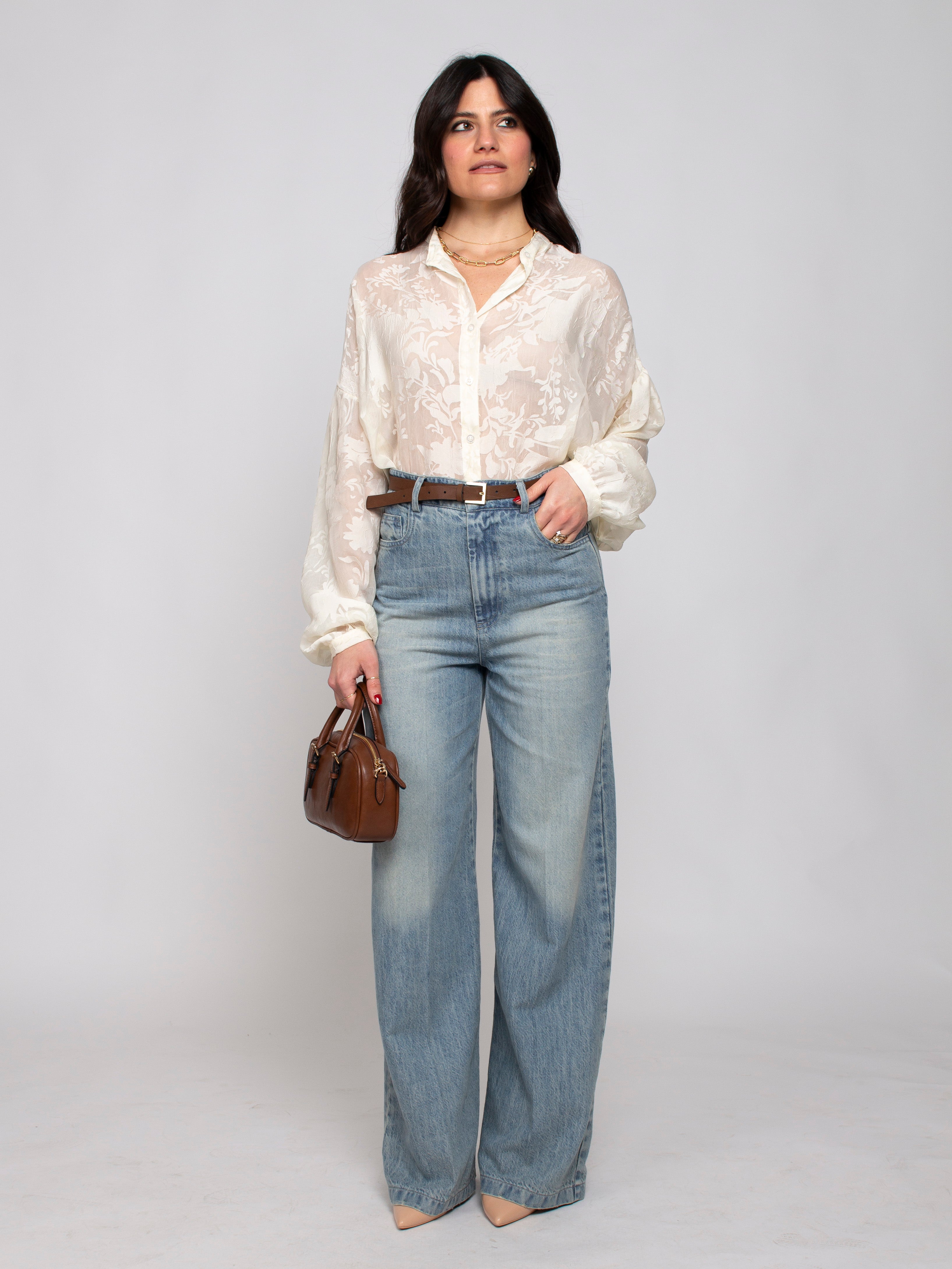 Jeans a Palazzo con Cintura Vicolo