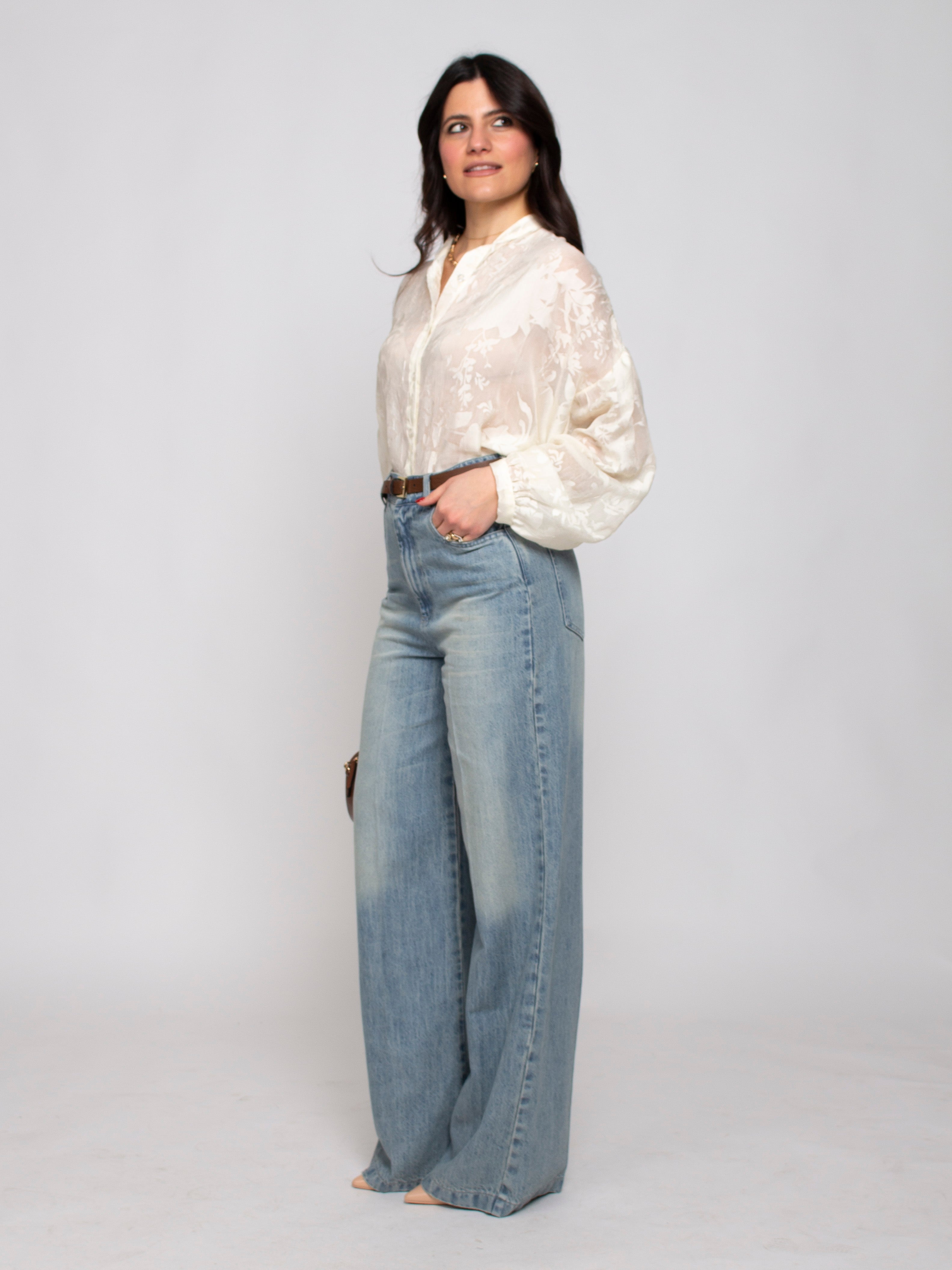 Jeans a Palazzo con Cintura Vicolo