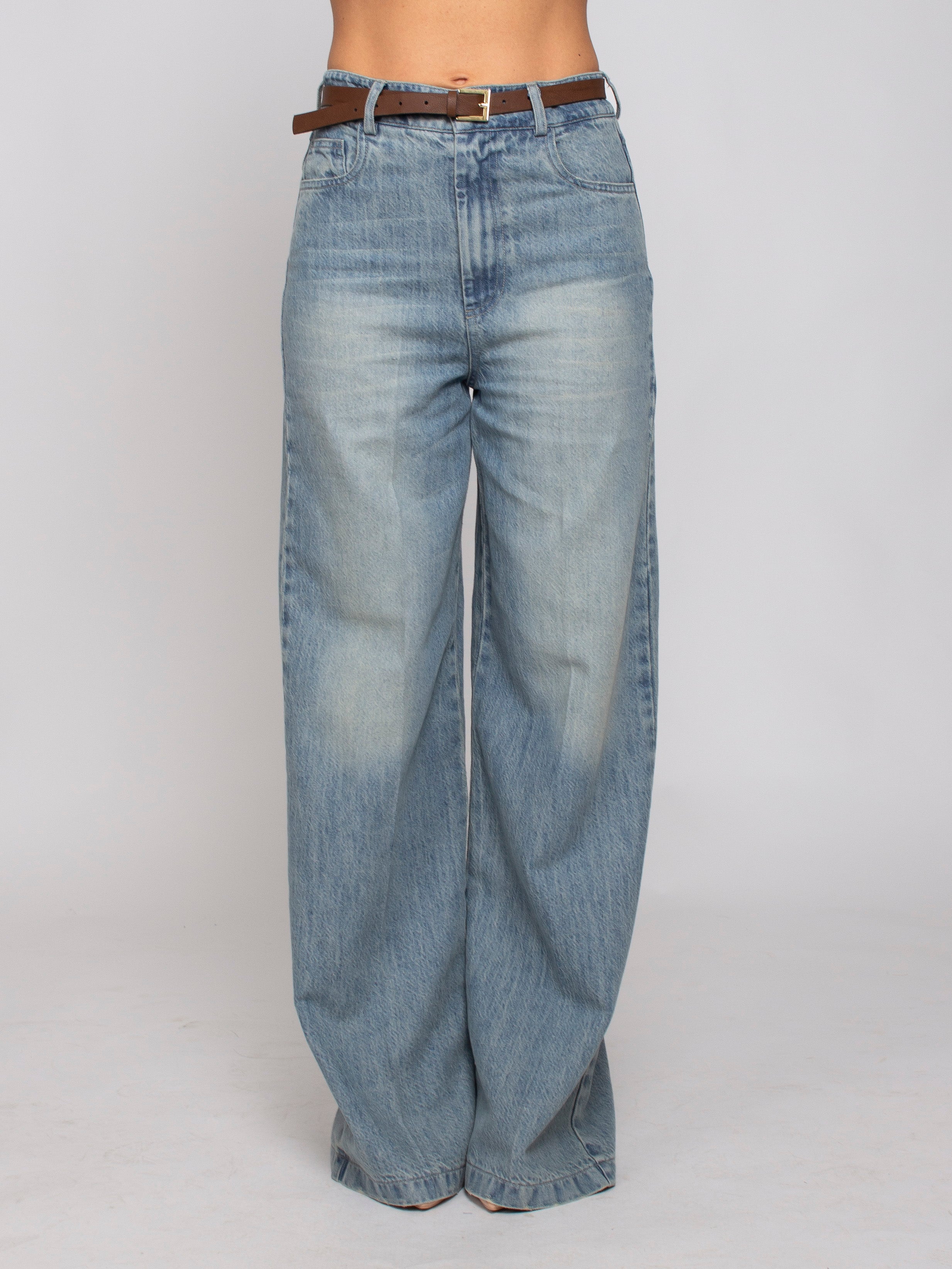 Jeans a Palazzo con Cintura Vicolo