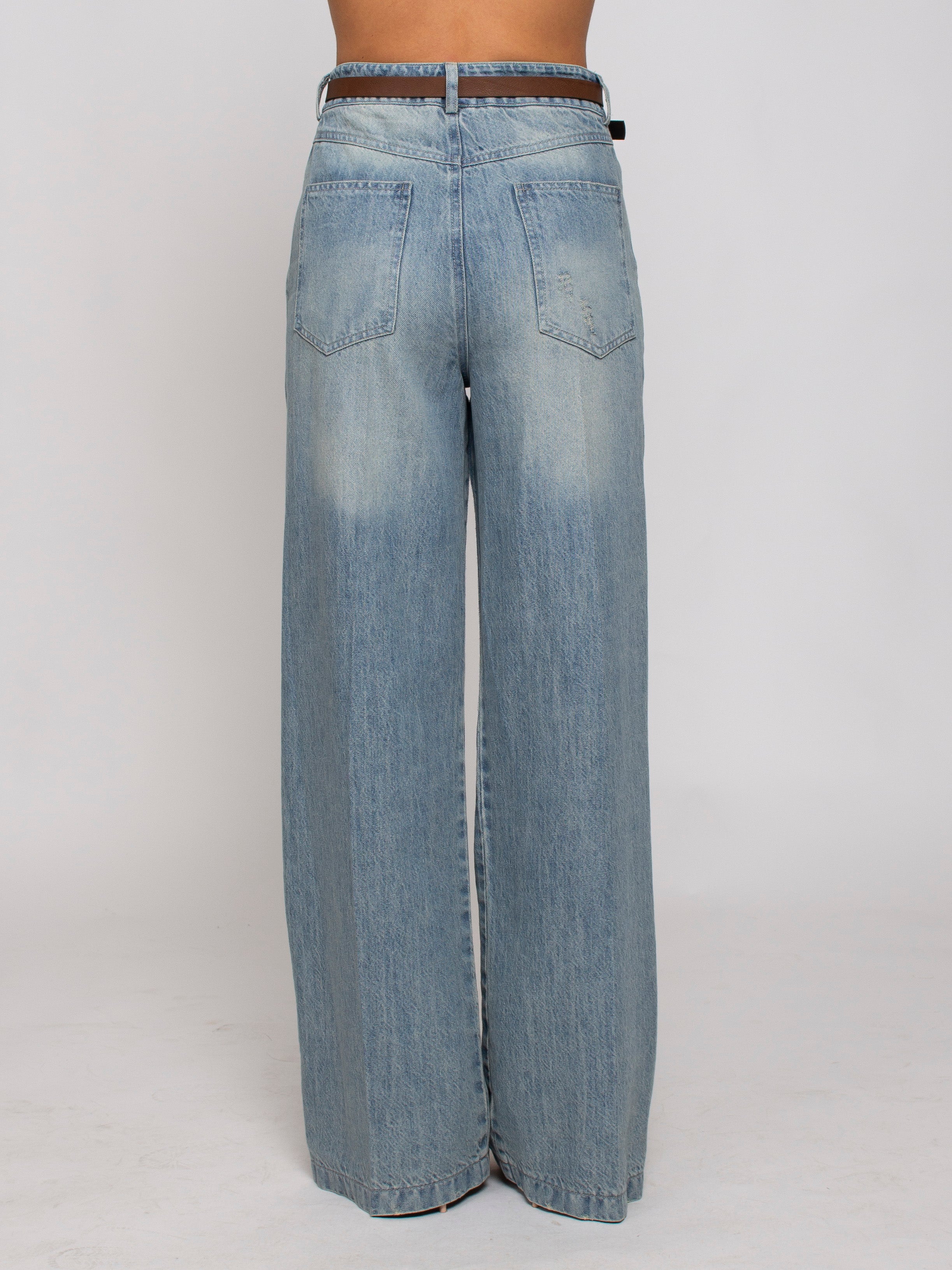 Jeans a Palazzo con Cintura Vicolo