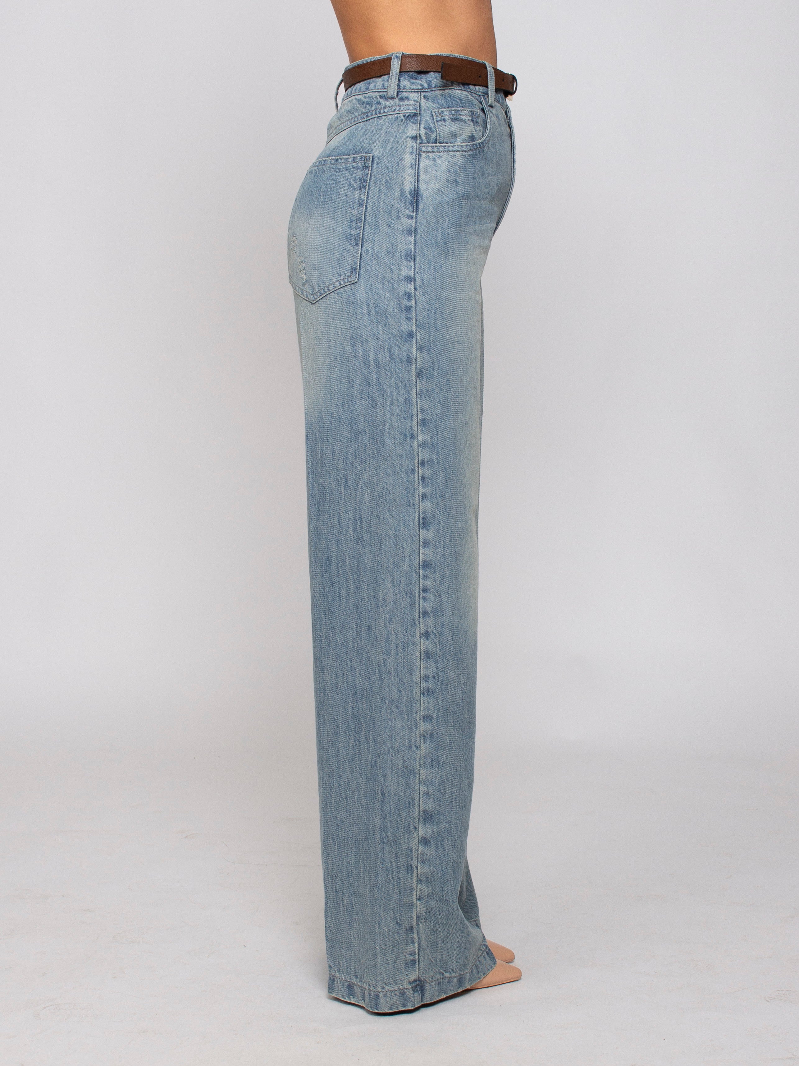 Jeans a Palazzo con Cintura Vicolo