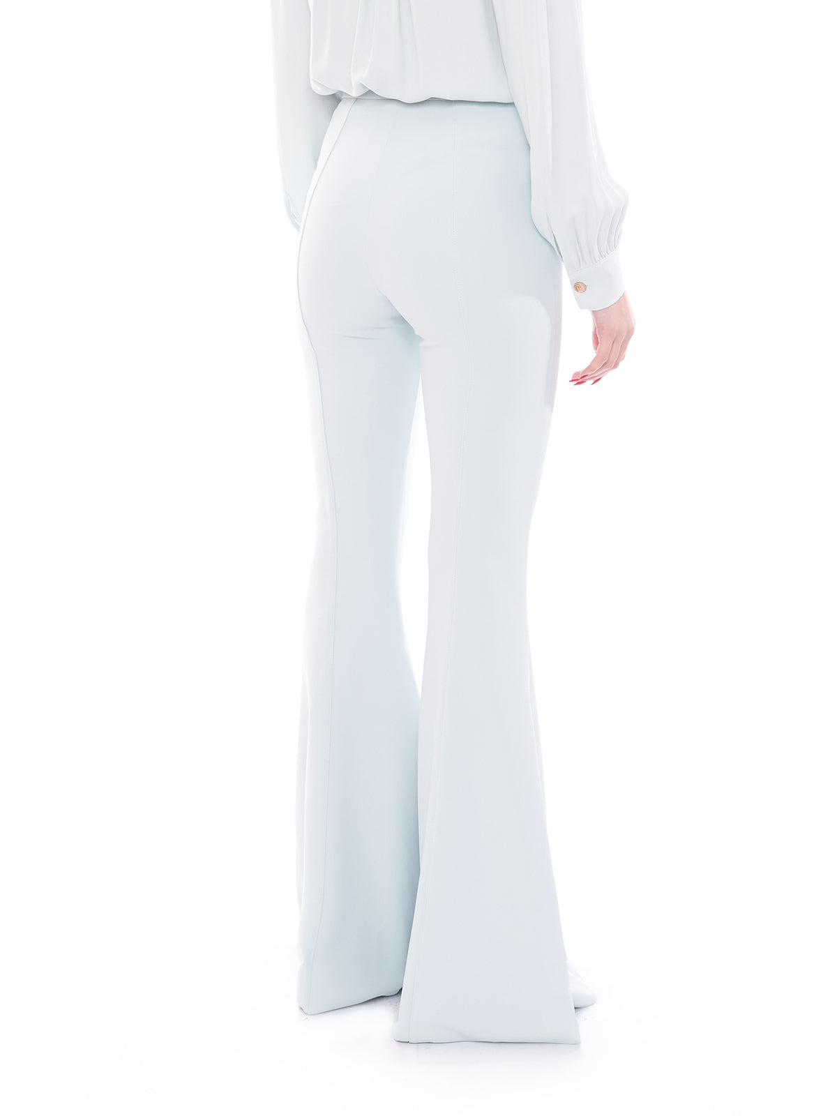 Pantalone a zampa in crêpe stretch con charms Elisabetta Franchi