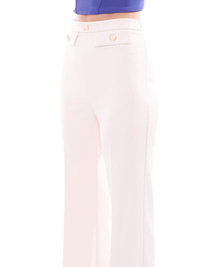 Palazzo trousers in stretch crêpe with flaps
