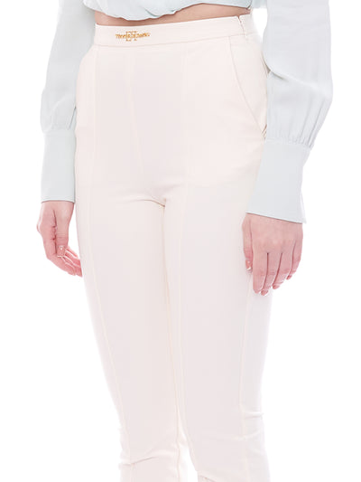 Pantalone in tessuto tecnico bielastico con morsetto Elisabetta Franchi