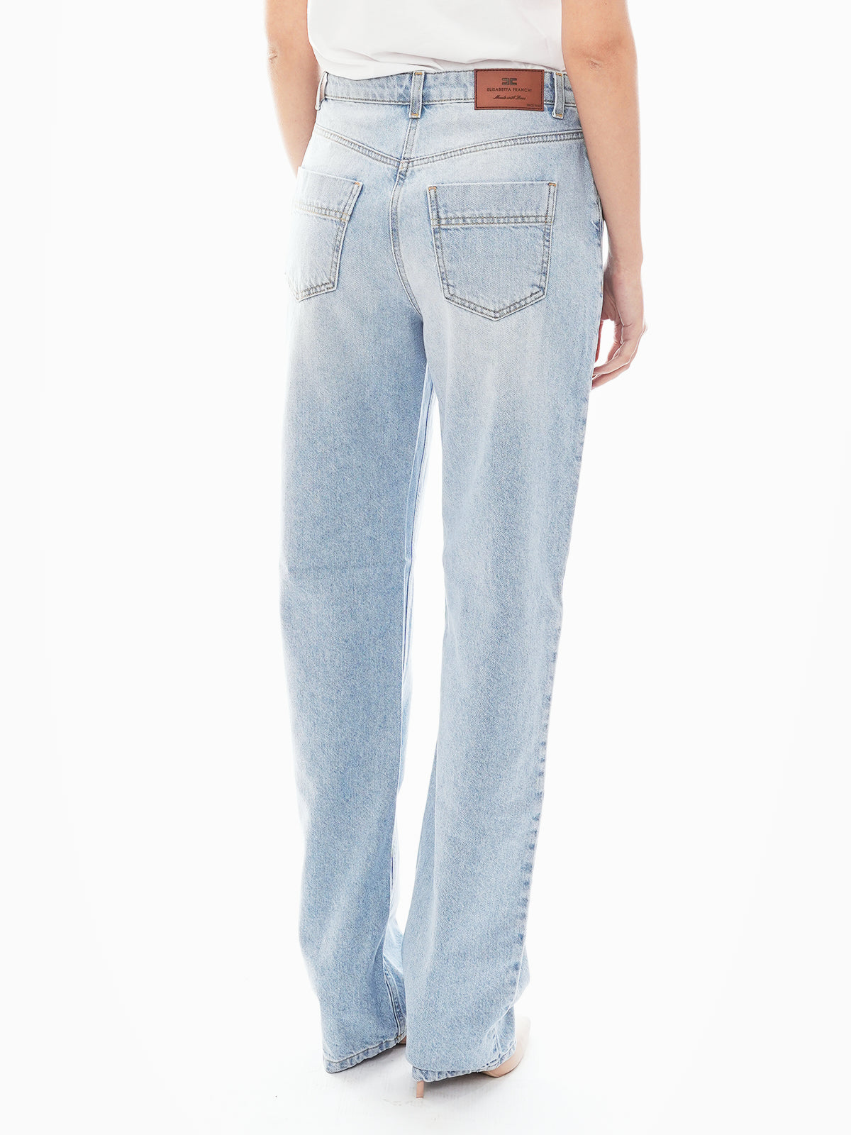 Jeans boyfriend con lucchetto gioiello Elisabetta Franchi