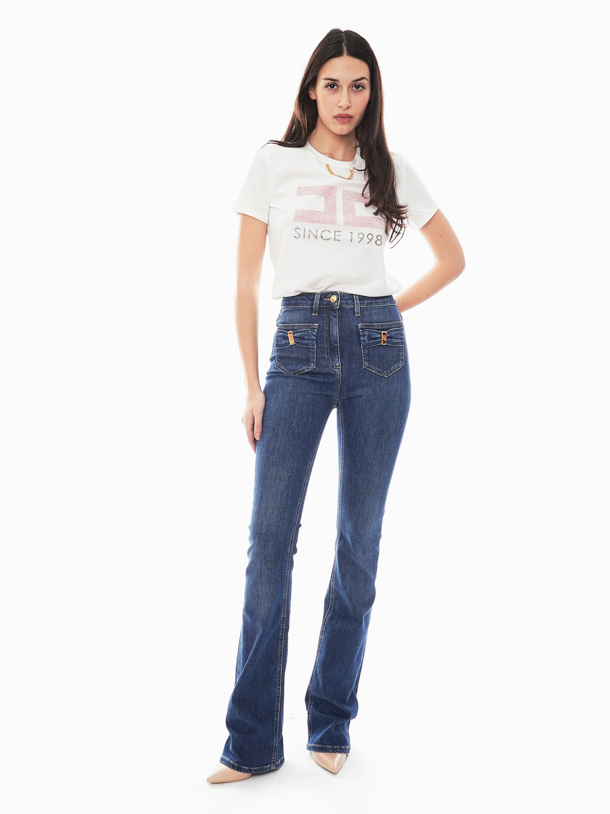 Jeans con taschini e dettagli a fiocco Elisabetta Franchi