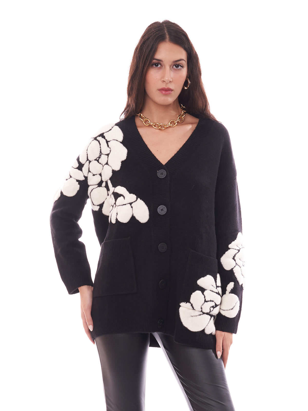 Cardigan stampa fiori BluGirl