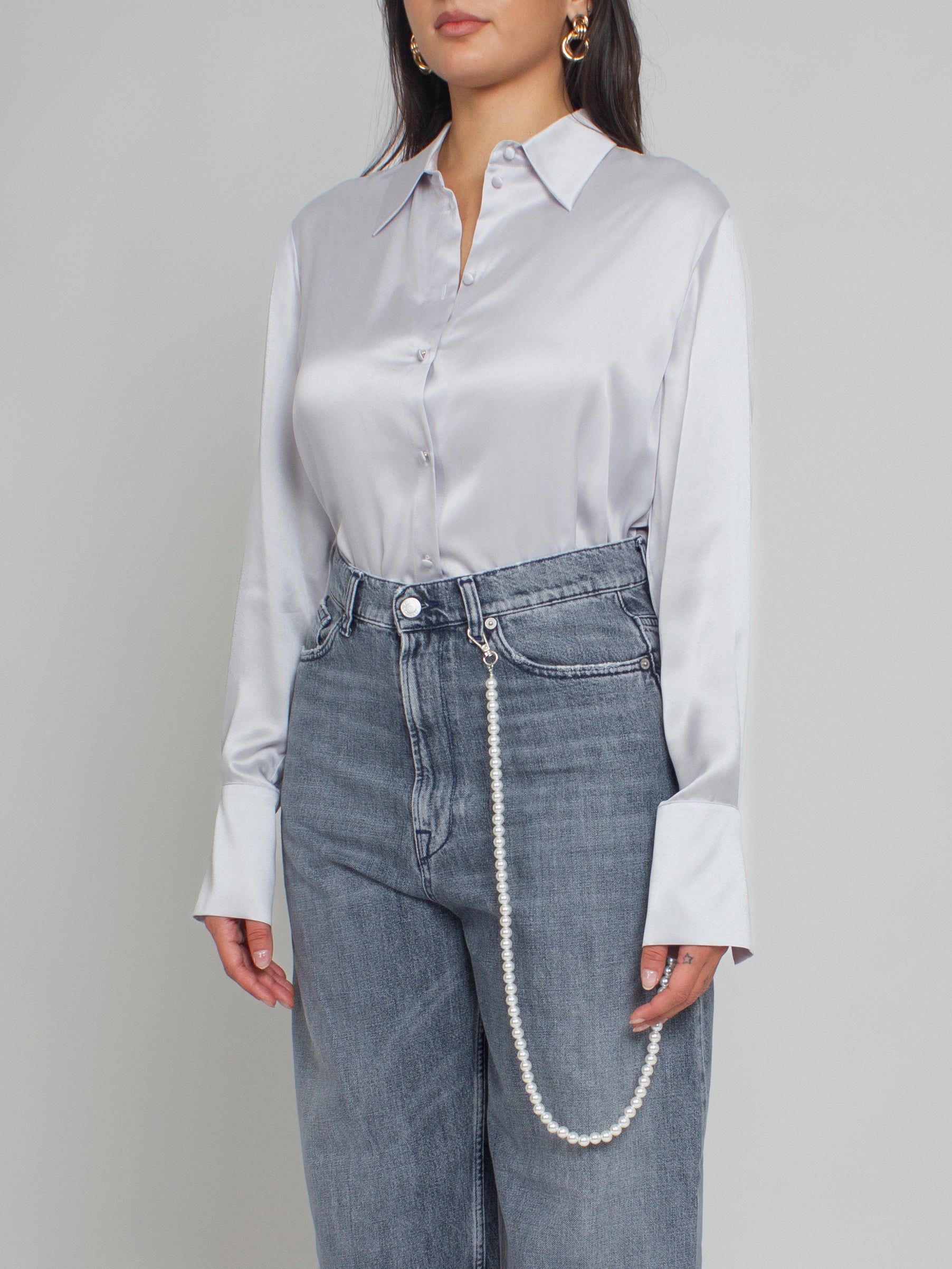 Camicia in raso di seta Blugirl