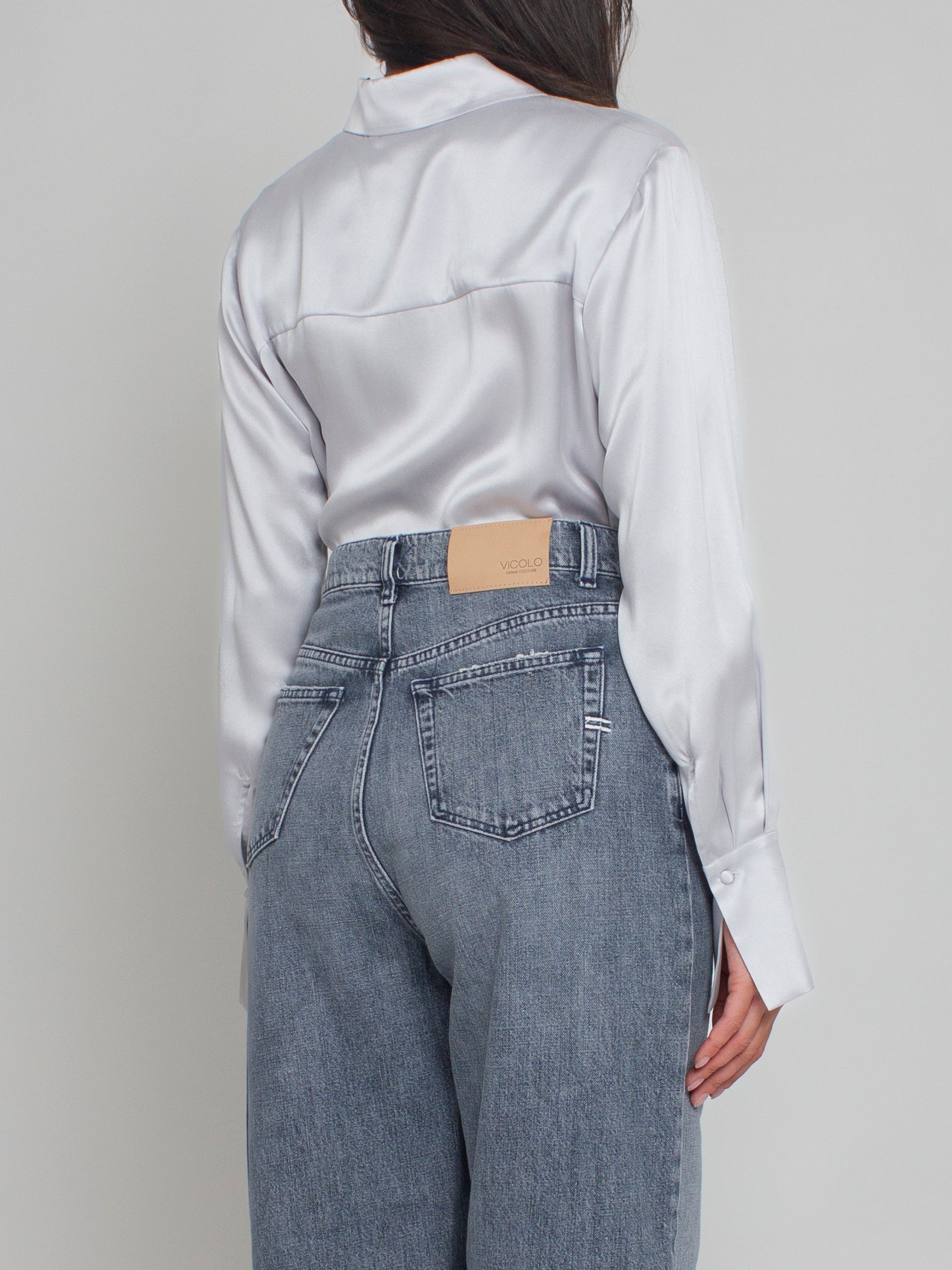 Camicia in raso di seta Blugirl