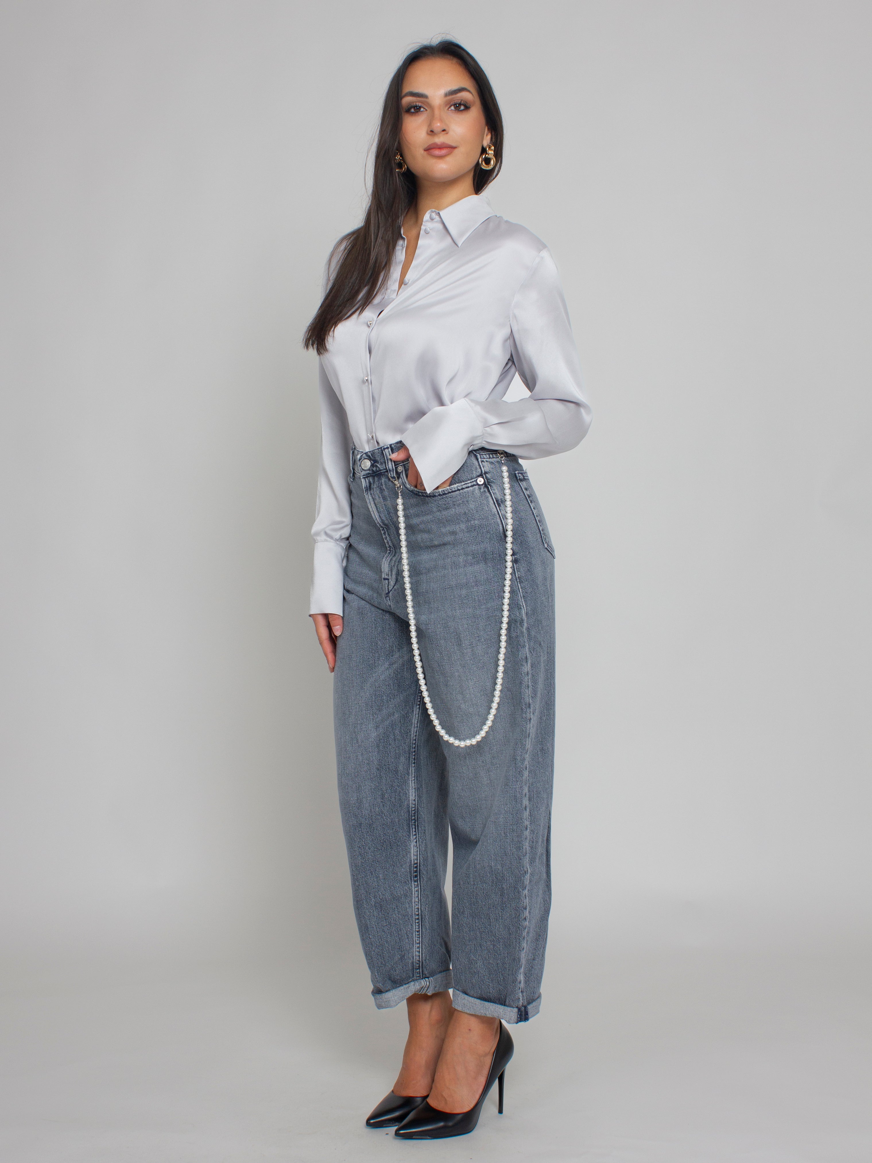 Camicia in raso di seta Blugirl