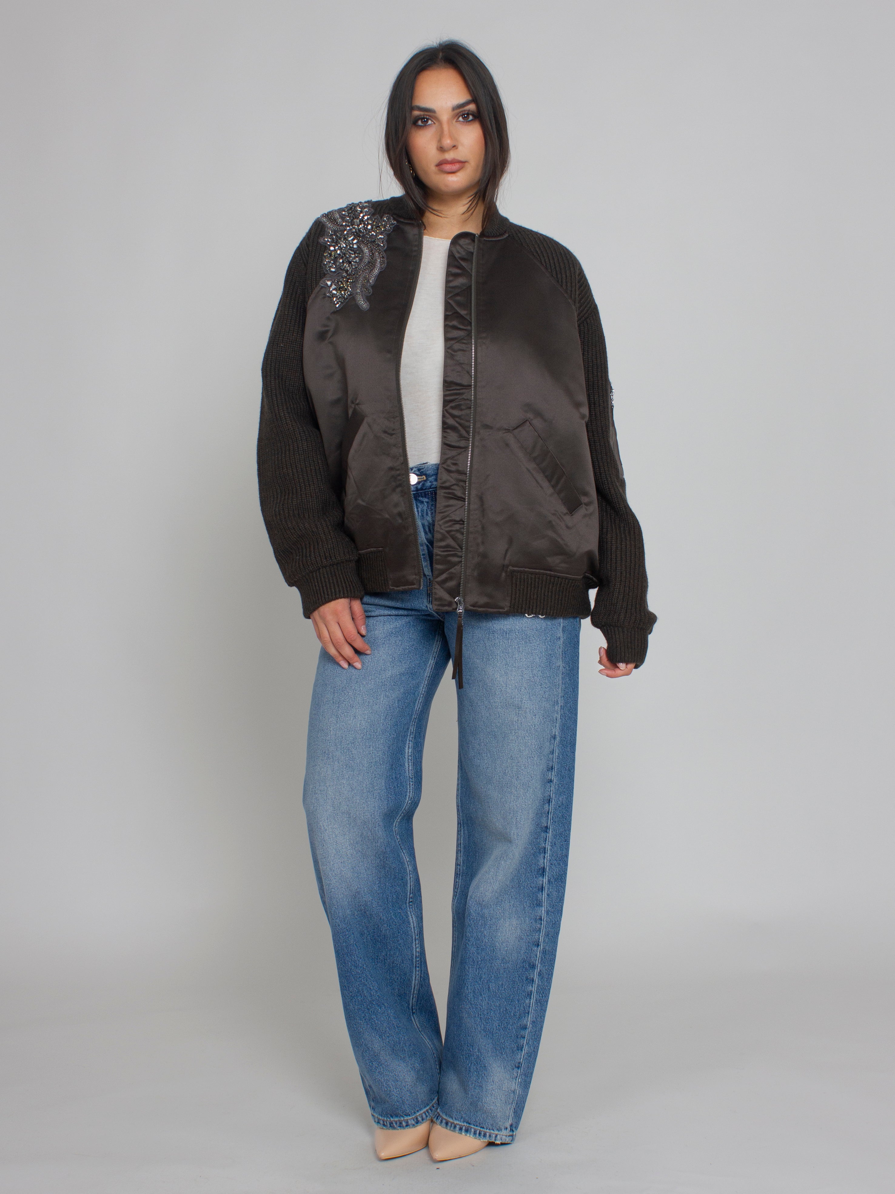 Bomber in maglia e duchesse Blugirl