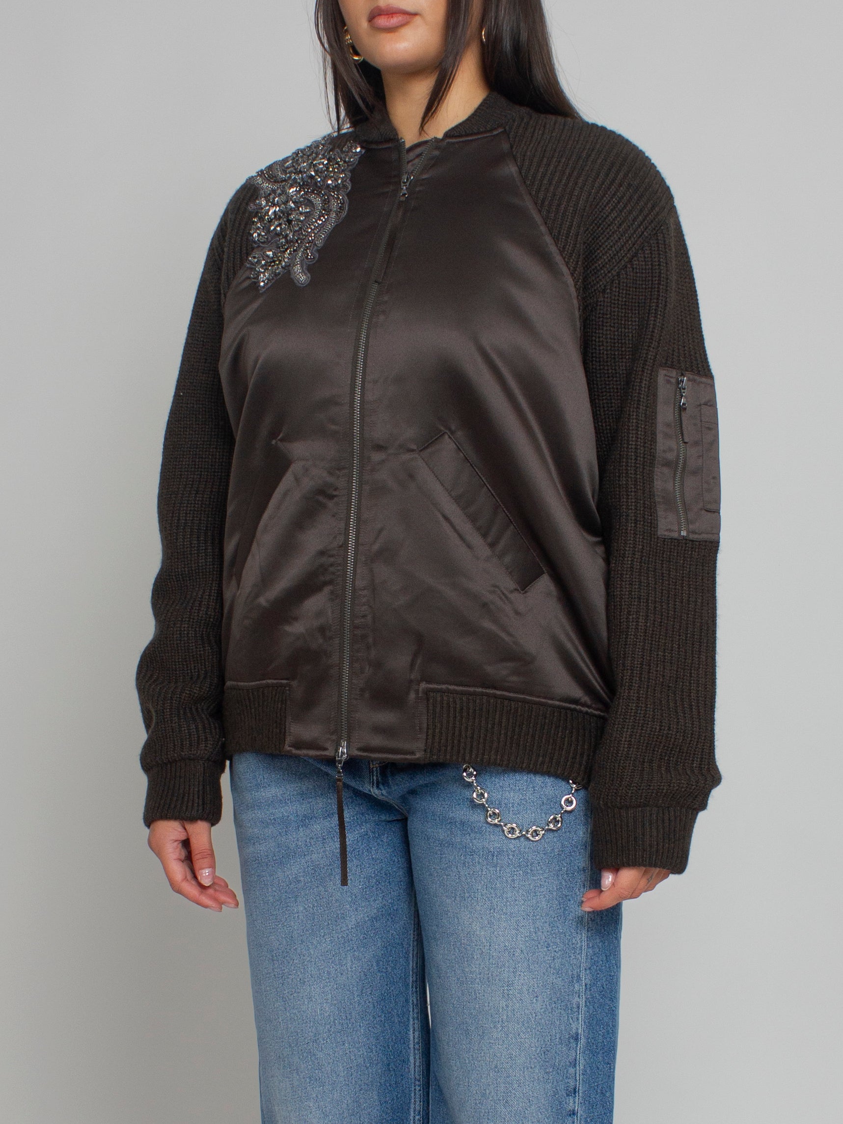 Bomber in maglia e duchesse Blugirl