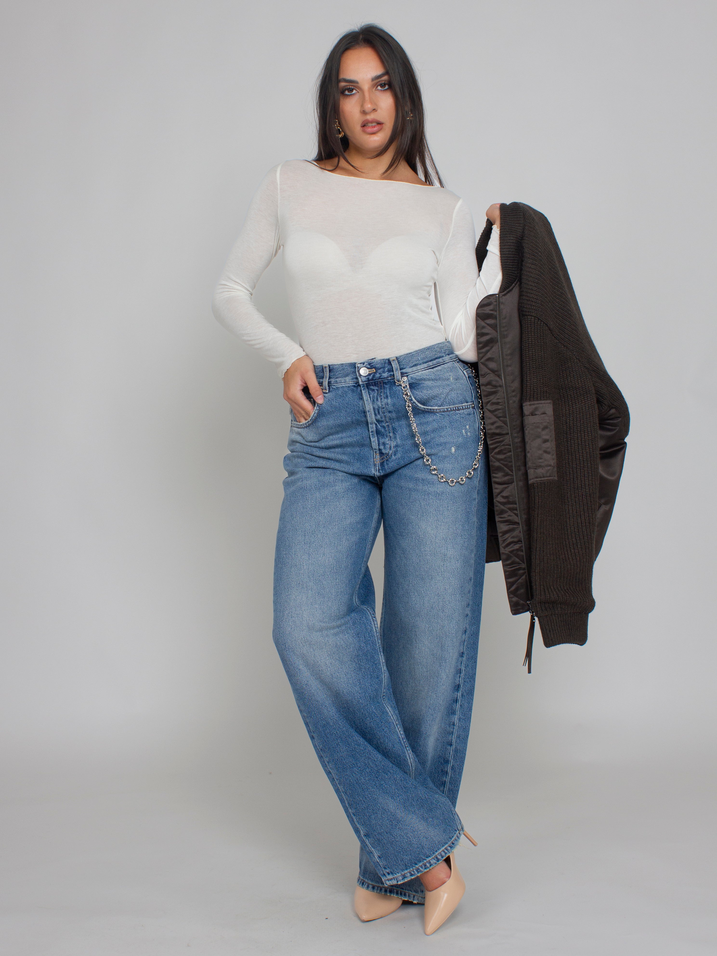 Jeans gamba dritta con catena Vicolo