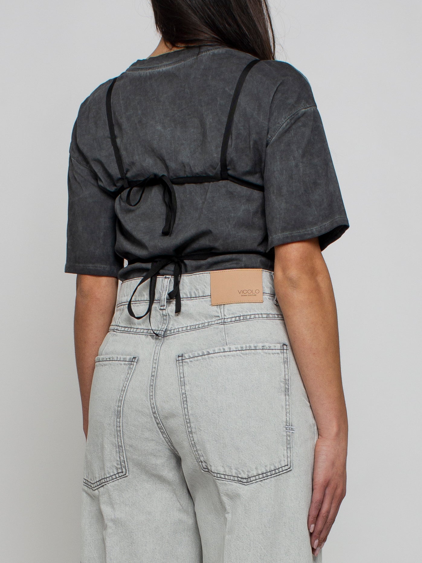 Tshirt con corsetto in pizzo Vicolo