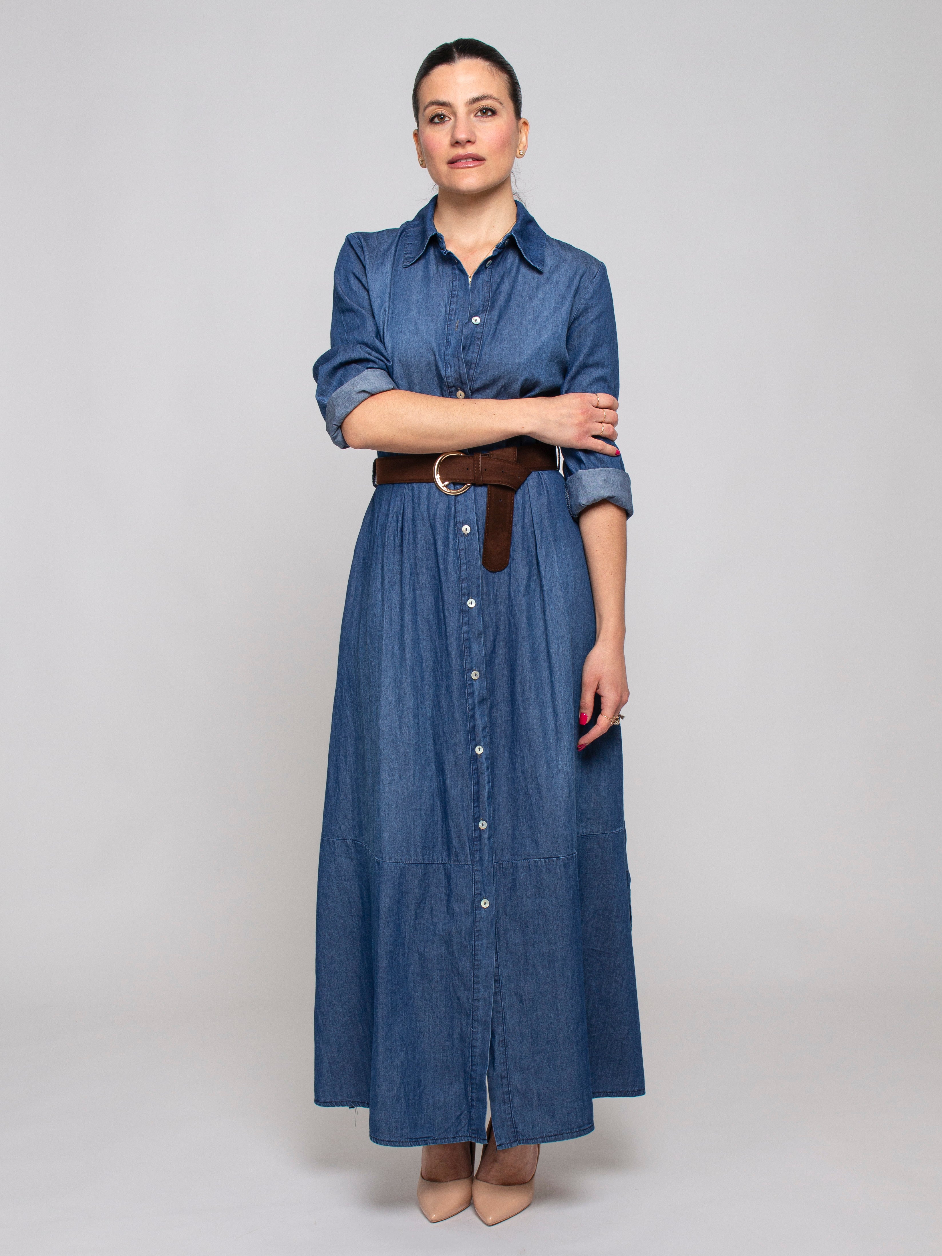 Abito di jeans con cintura Vicolo