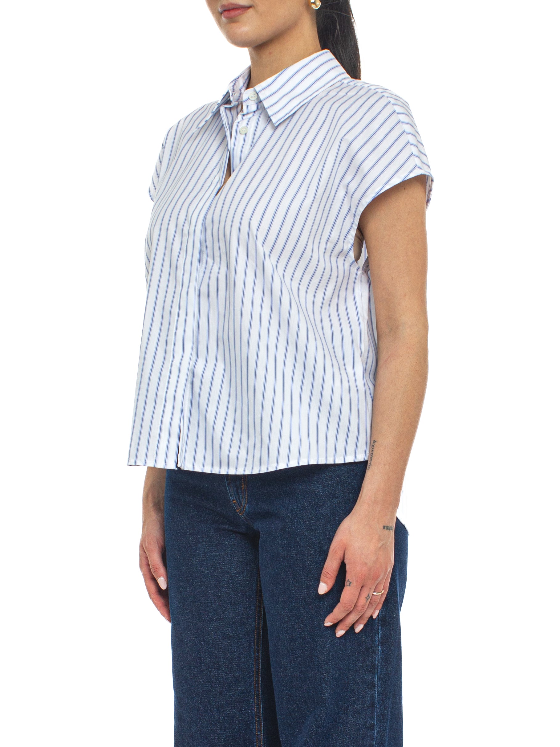 Camicia smanicata a righe Vicolo