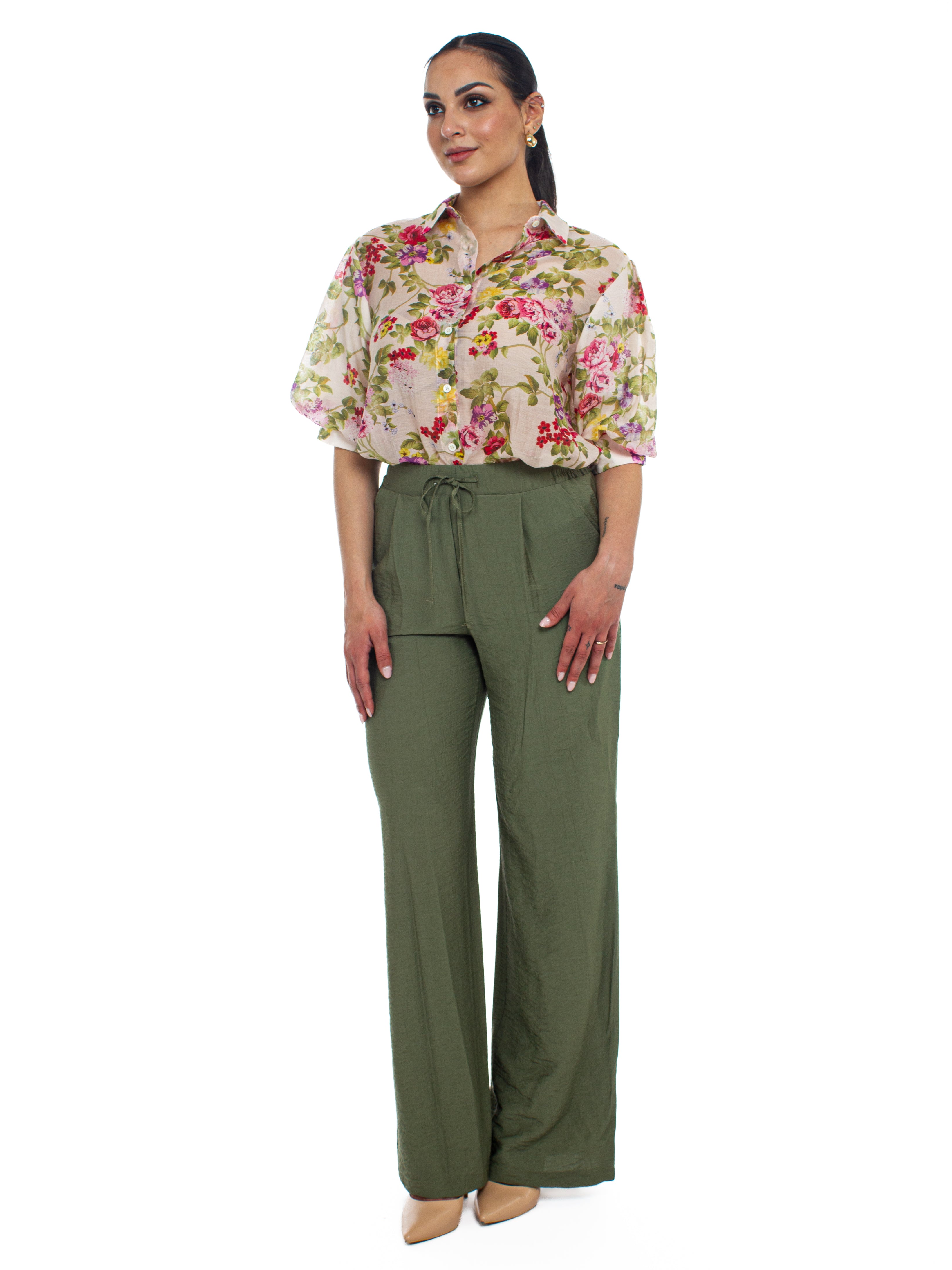 Camicia fantasia bouquet a manica corta Vicolo