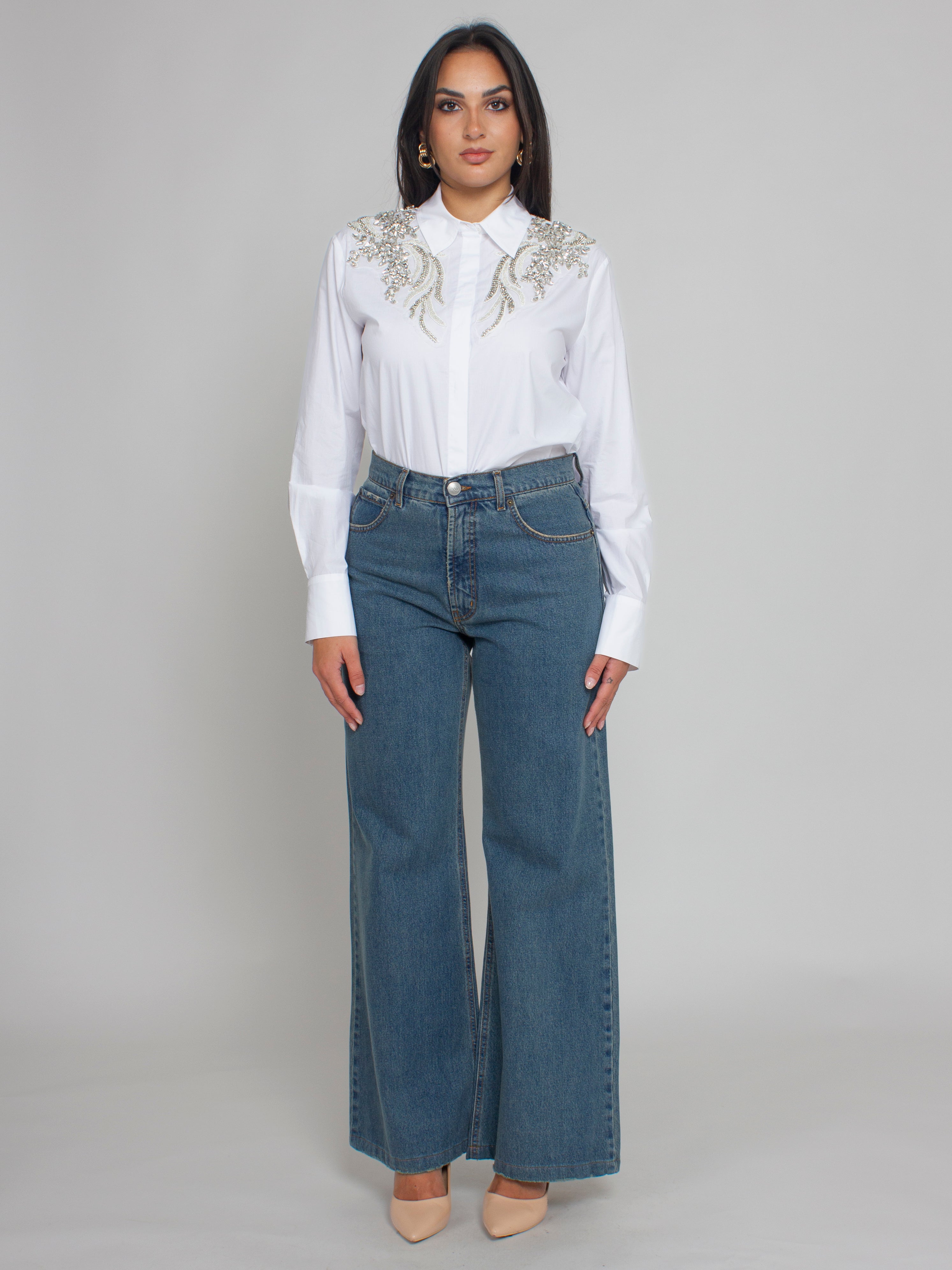 Camicia con patch floreale Blugirl