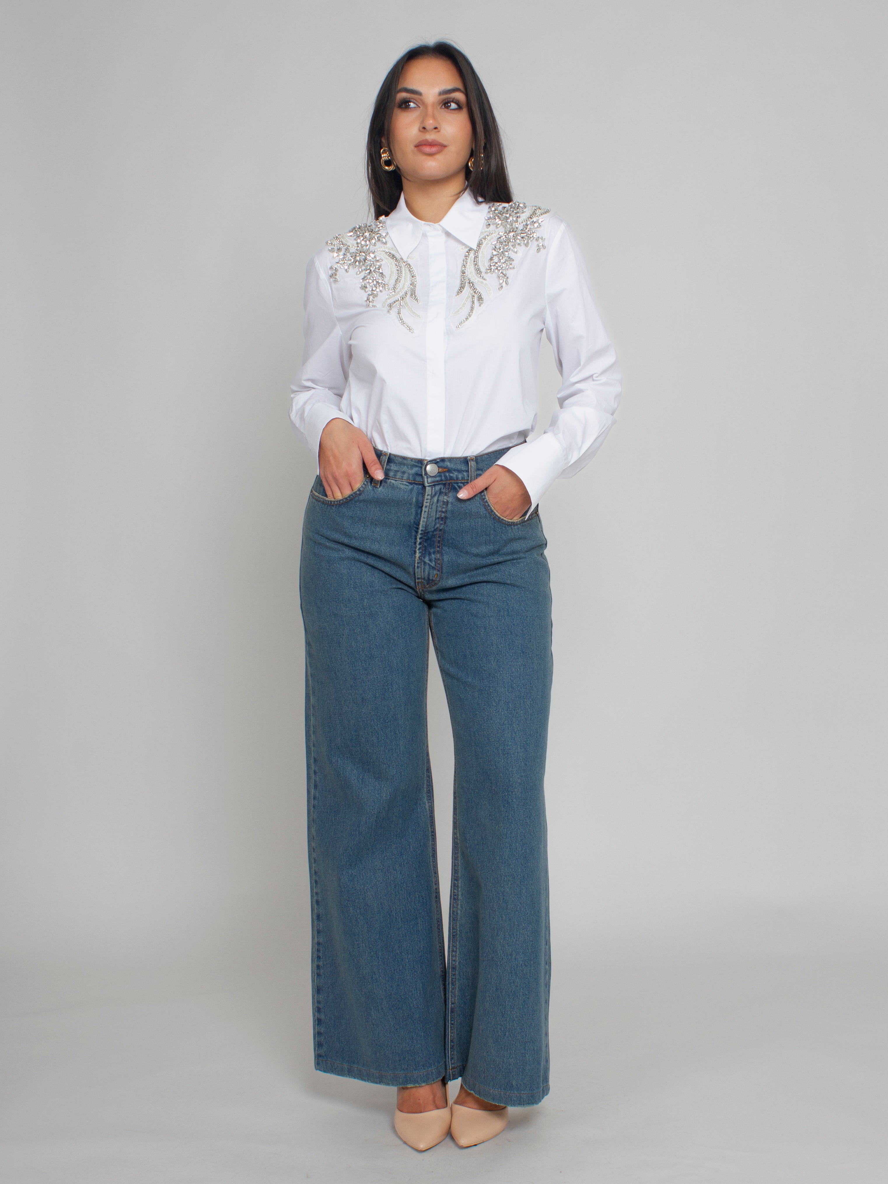Camicia con patch floreale Blugirl