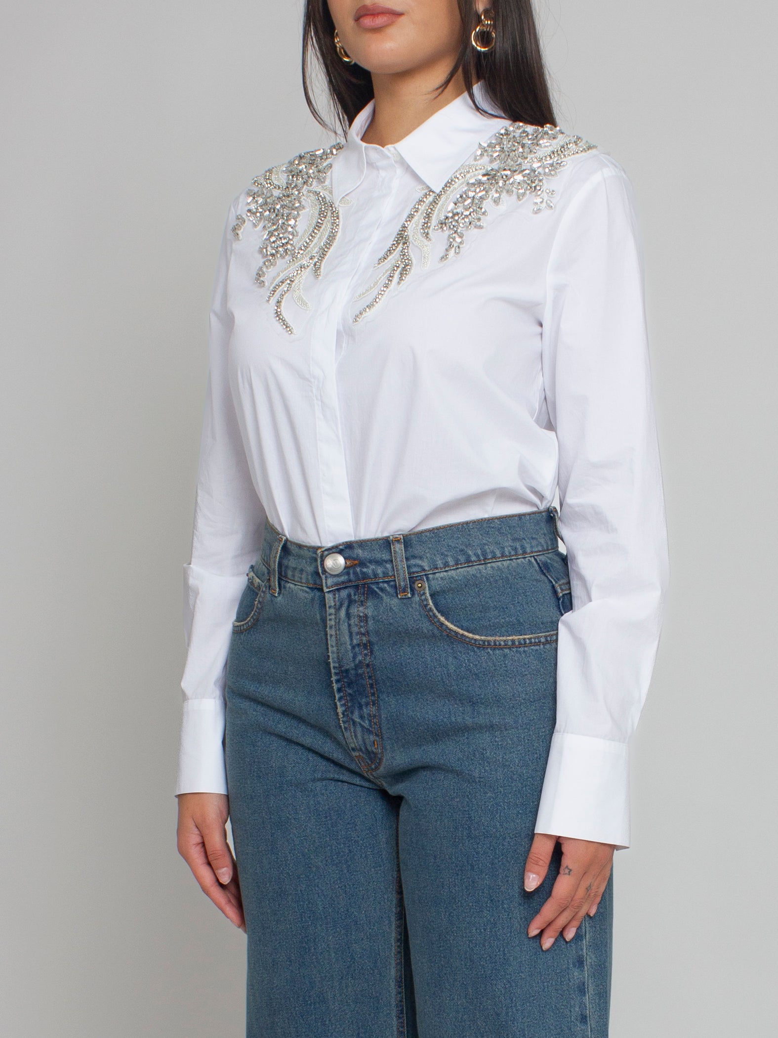 Camicia con patch floreale Blugirl