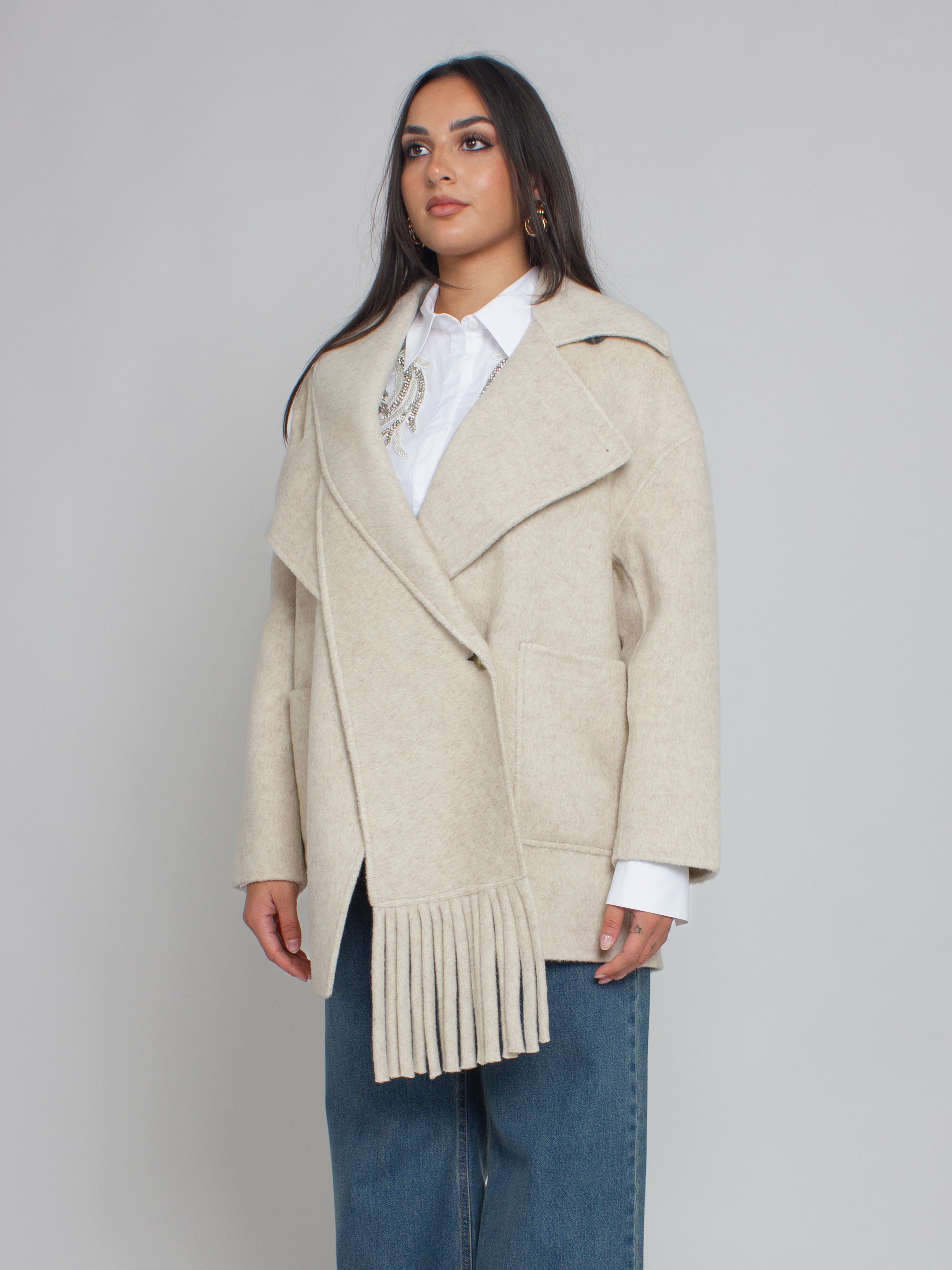 Cappotto Doppiopetto con Collo Sciarpa Vicolo