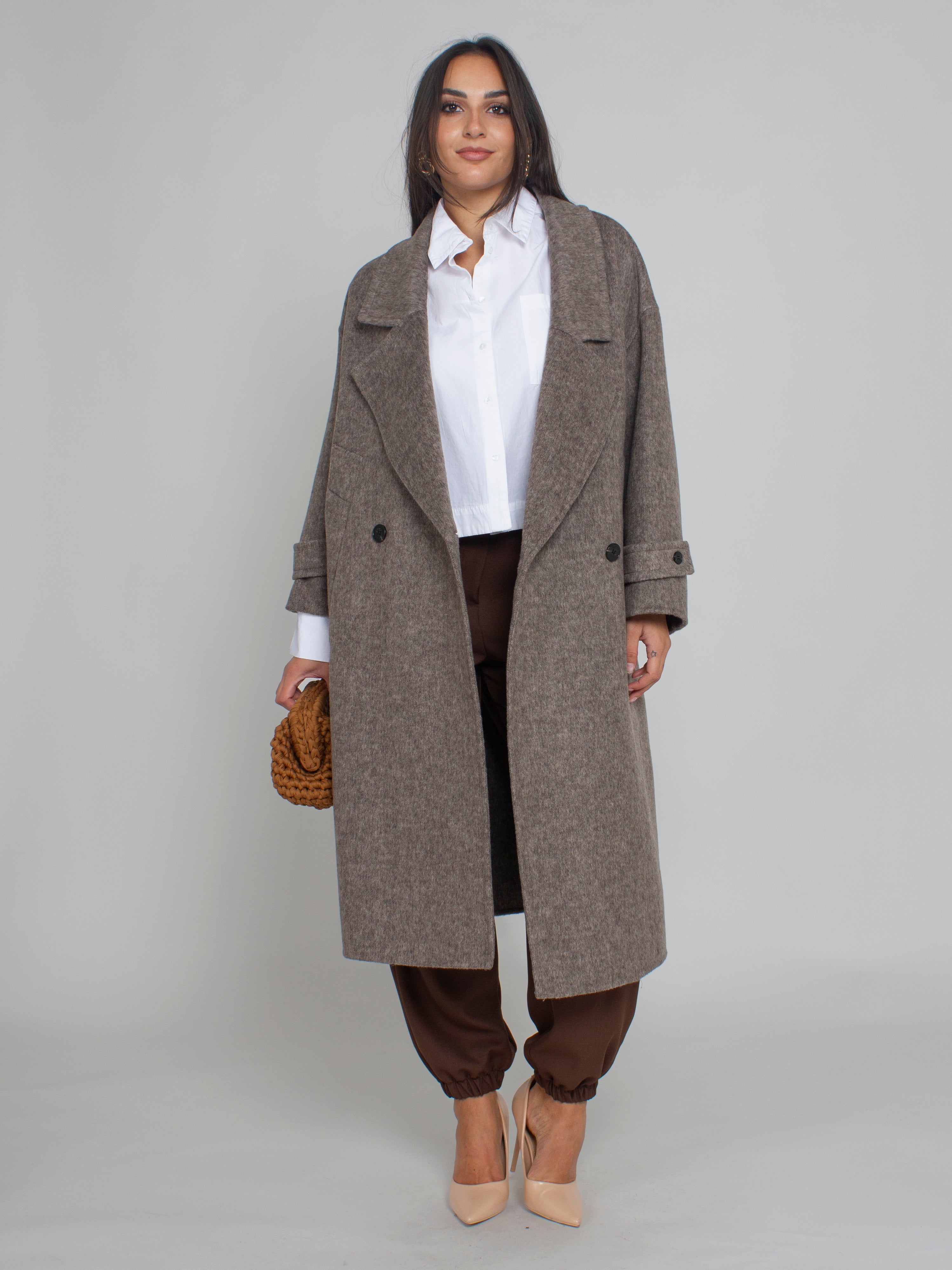 Cappotto Lungo con Tasche Laterali Vicolo