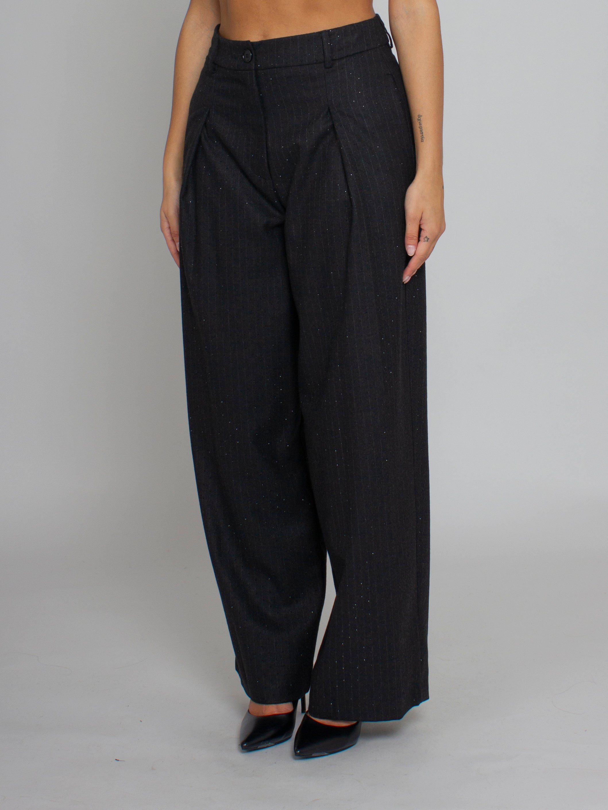 Pantalone gessato con strass Vicolo