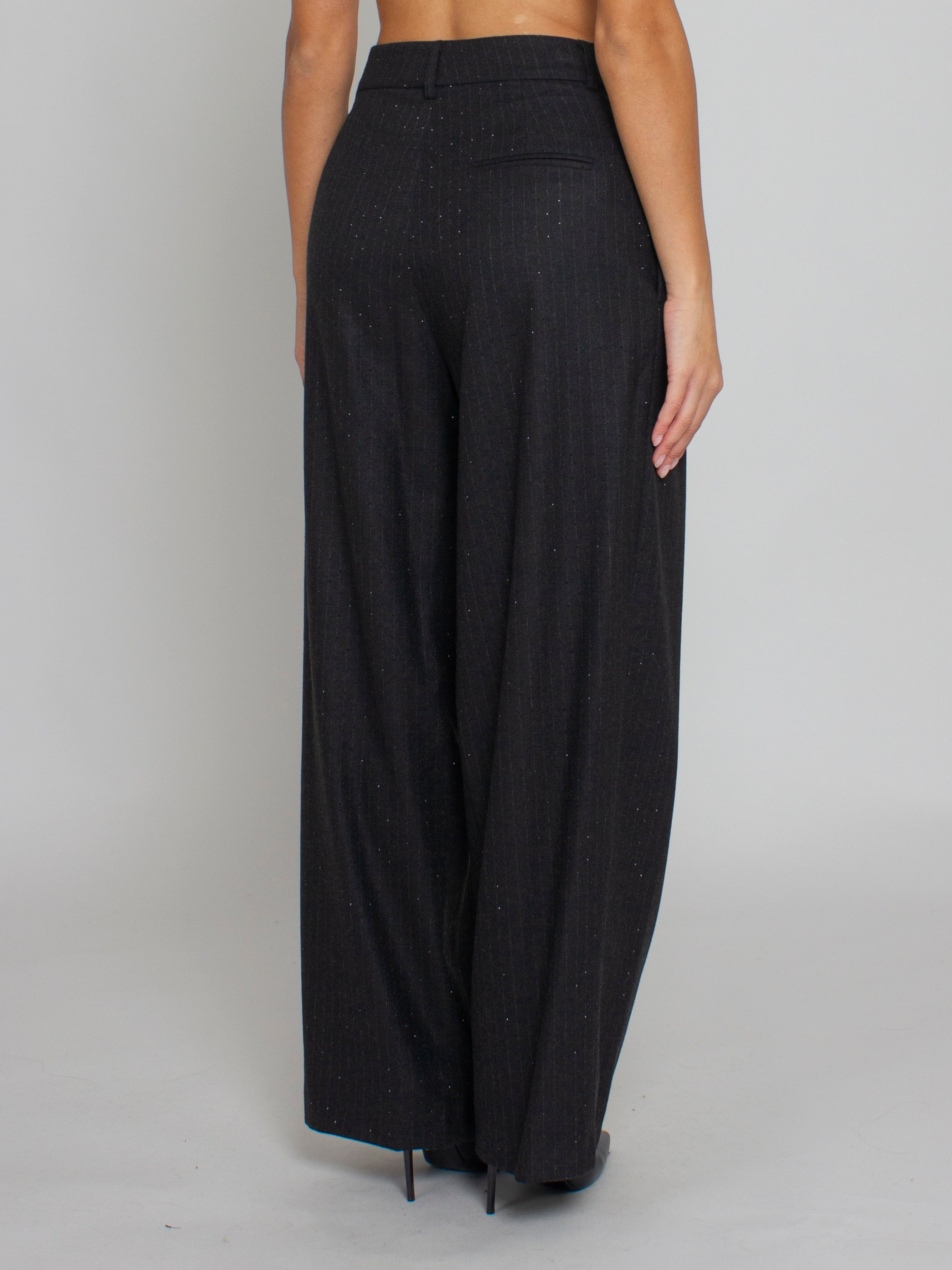 Pantalone gessato con strass Vicolo