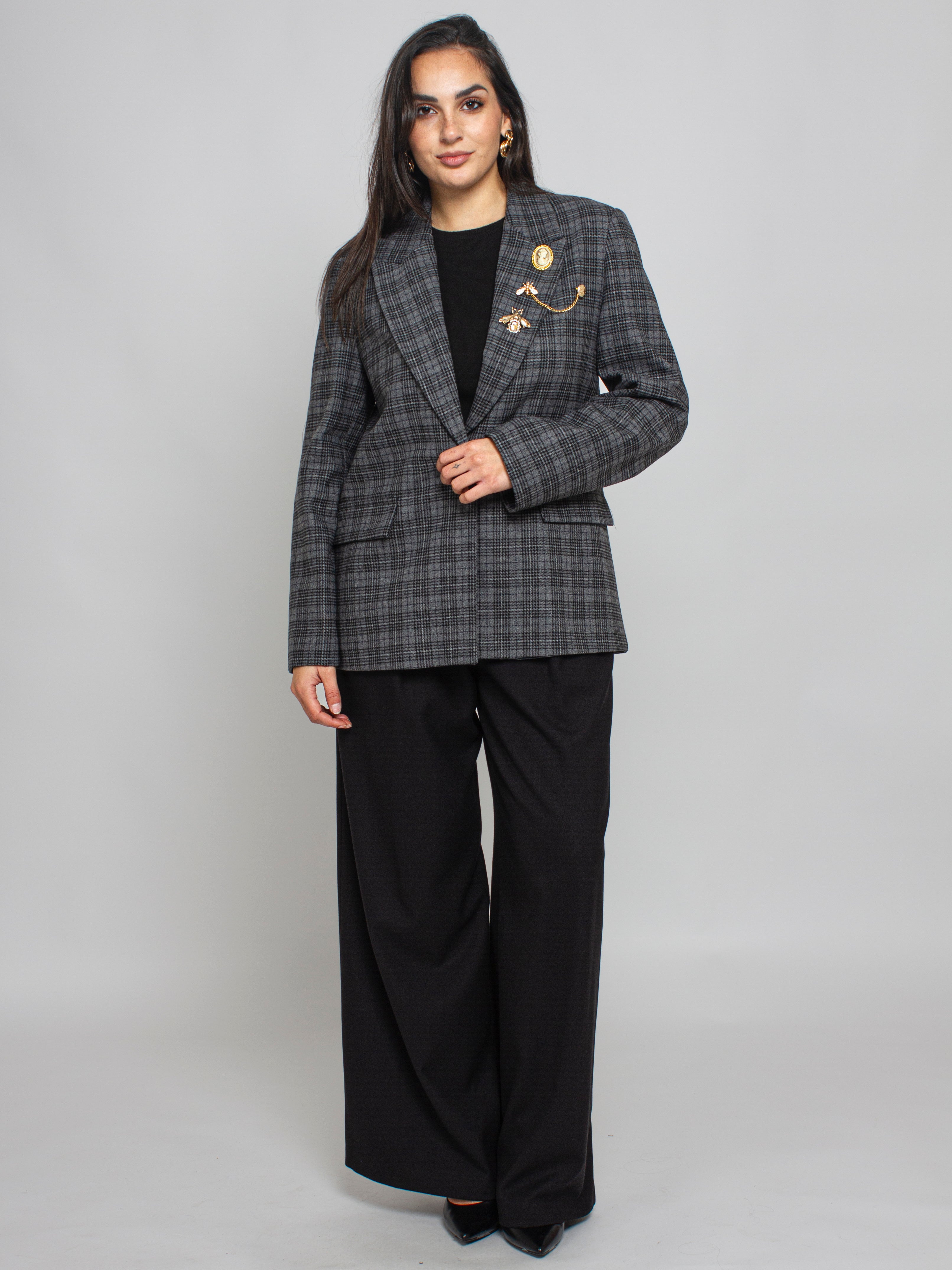 Giacca a Quadri con Spille Vicolo