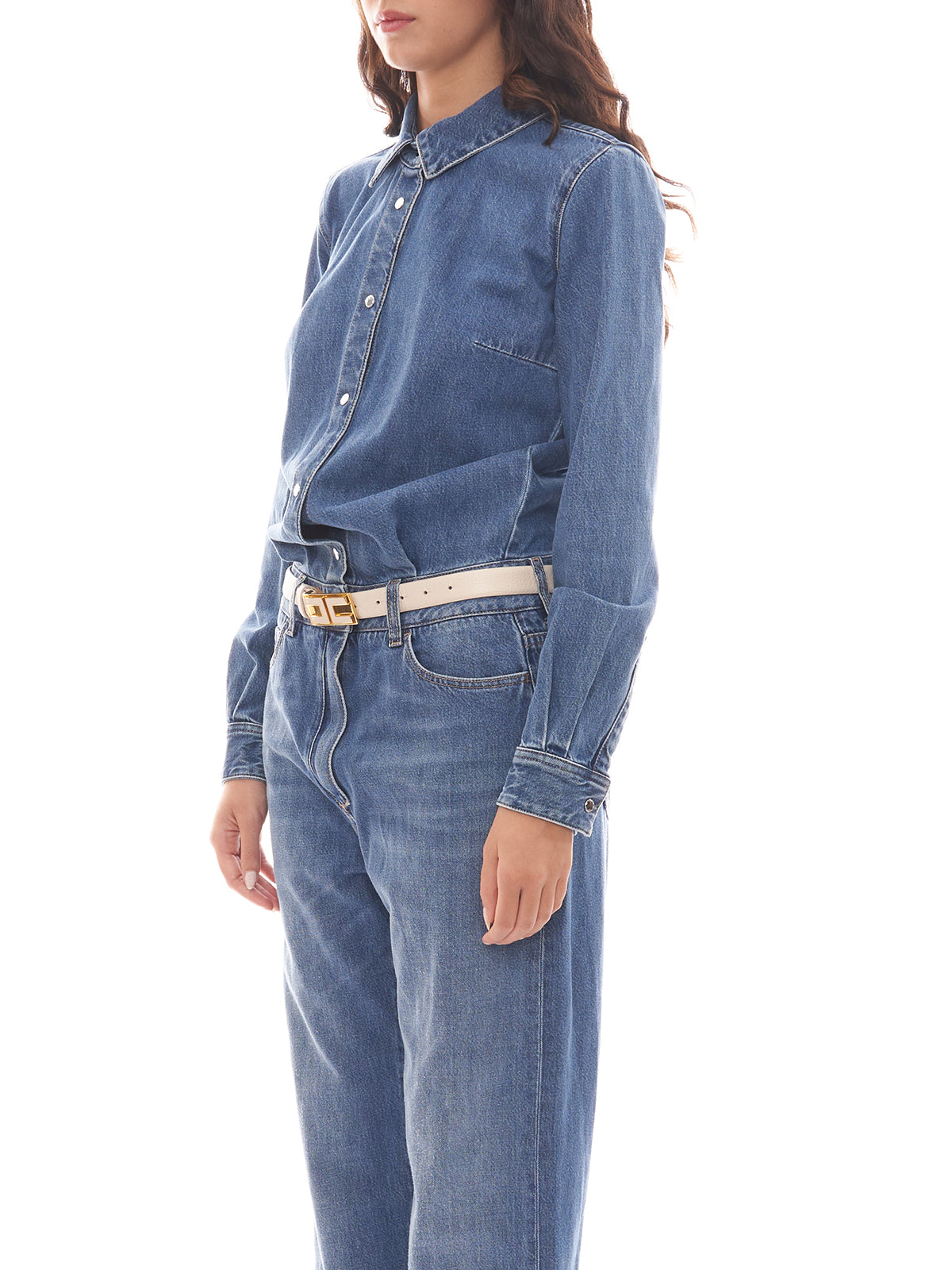 Tuta in denim con camicia Elisabetta Franchi