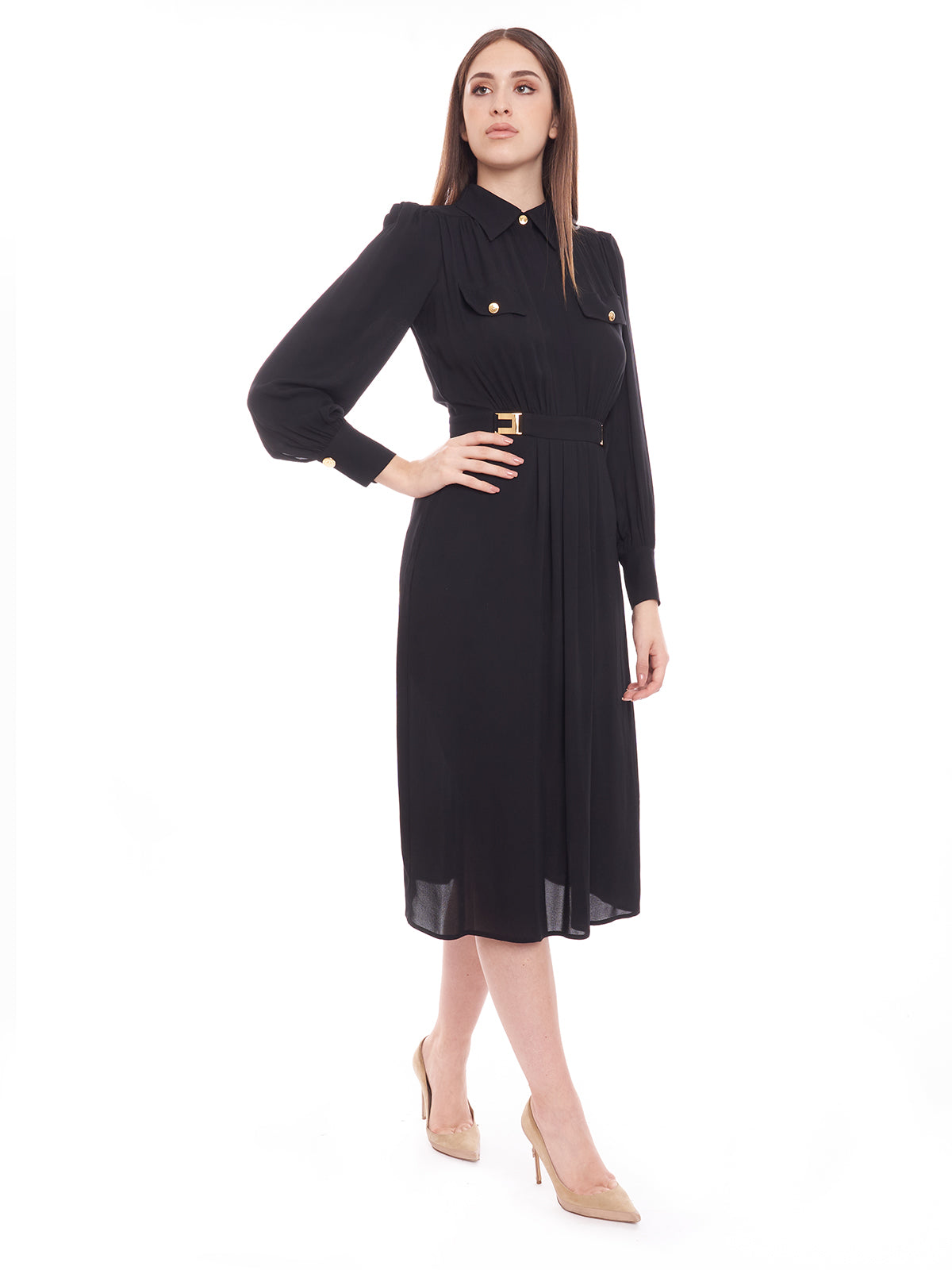 Abito chemisier in georgette Elisabetta Franchi