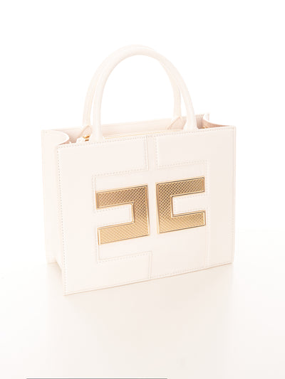 Borsa a mano piccola con logo rete Elisabetta Franchi