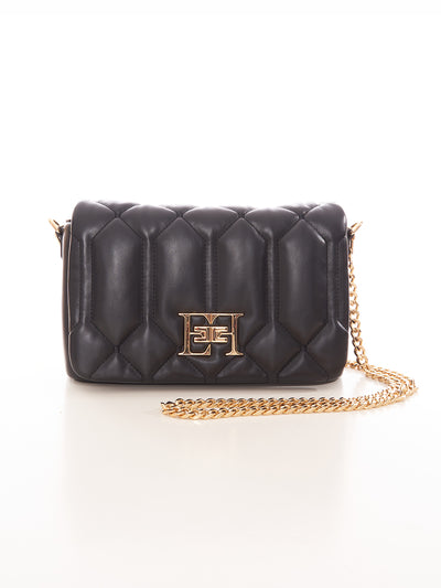 Borsa puffy media con placca logo Elisabetta Franchi